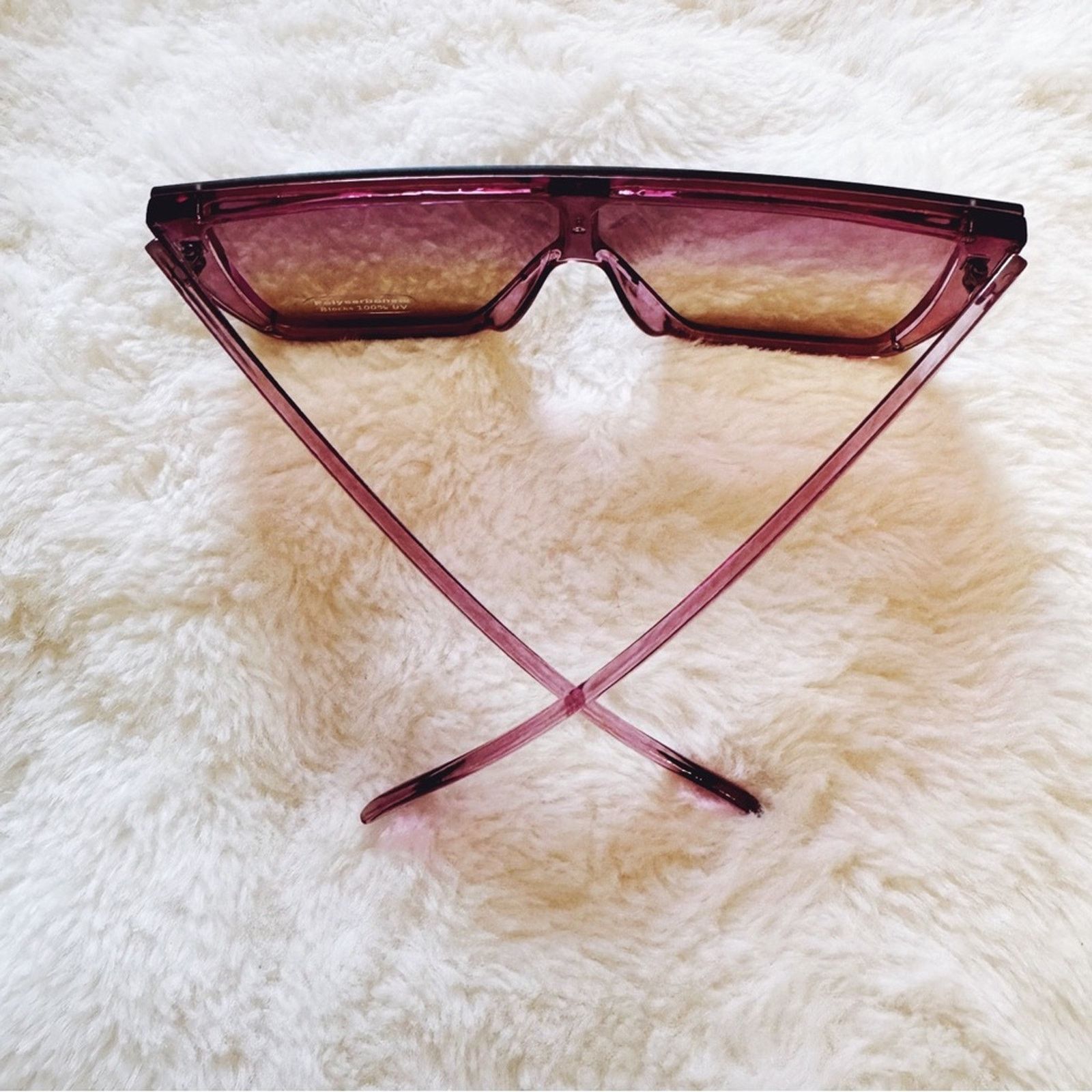 Other Greta Dark Purple Oversized Statement Sunglasses Size ONE SIZE - 10 Thumbnail
