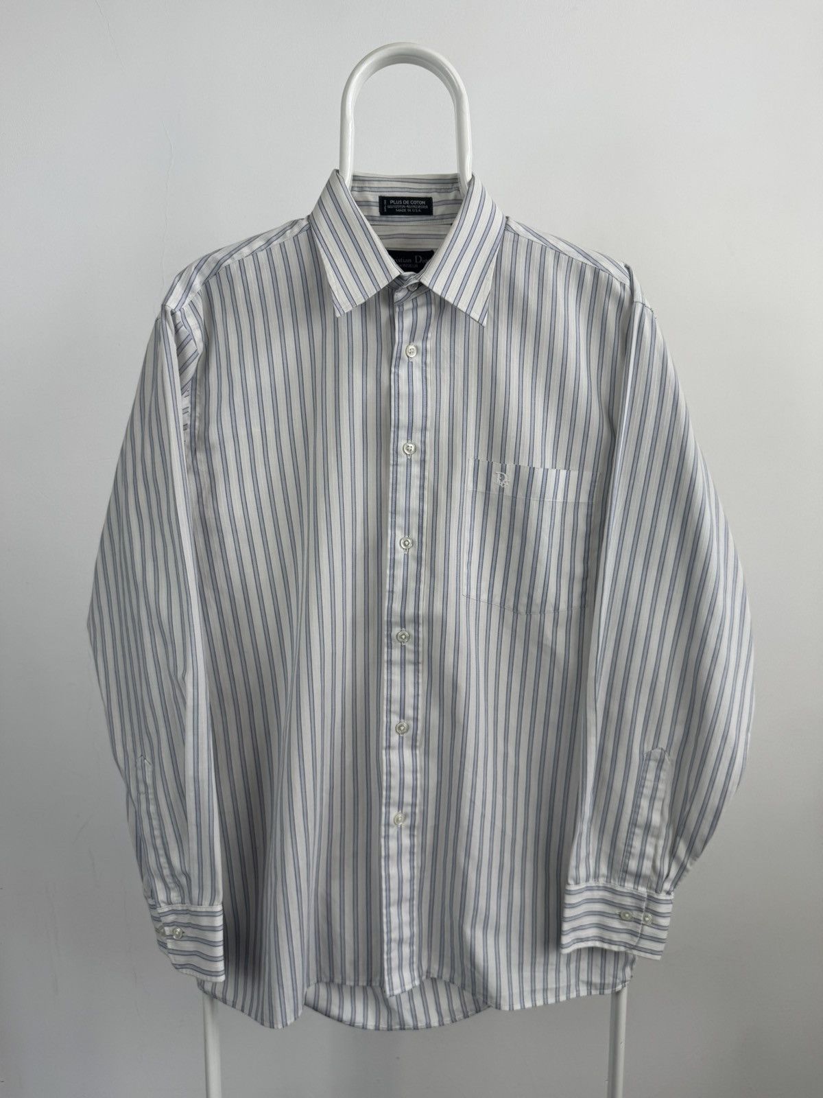 Christian Dior Monsieur Vintage Christian Dior Monsieur Long Sleeve Striped Shirt Size US L / EU 52-54 / 3 - 1 Thumbnail