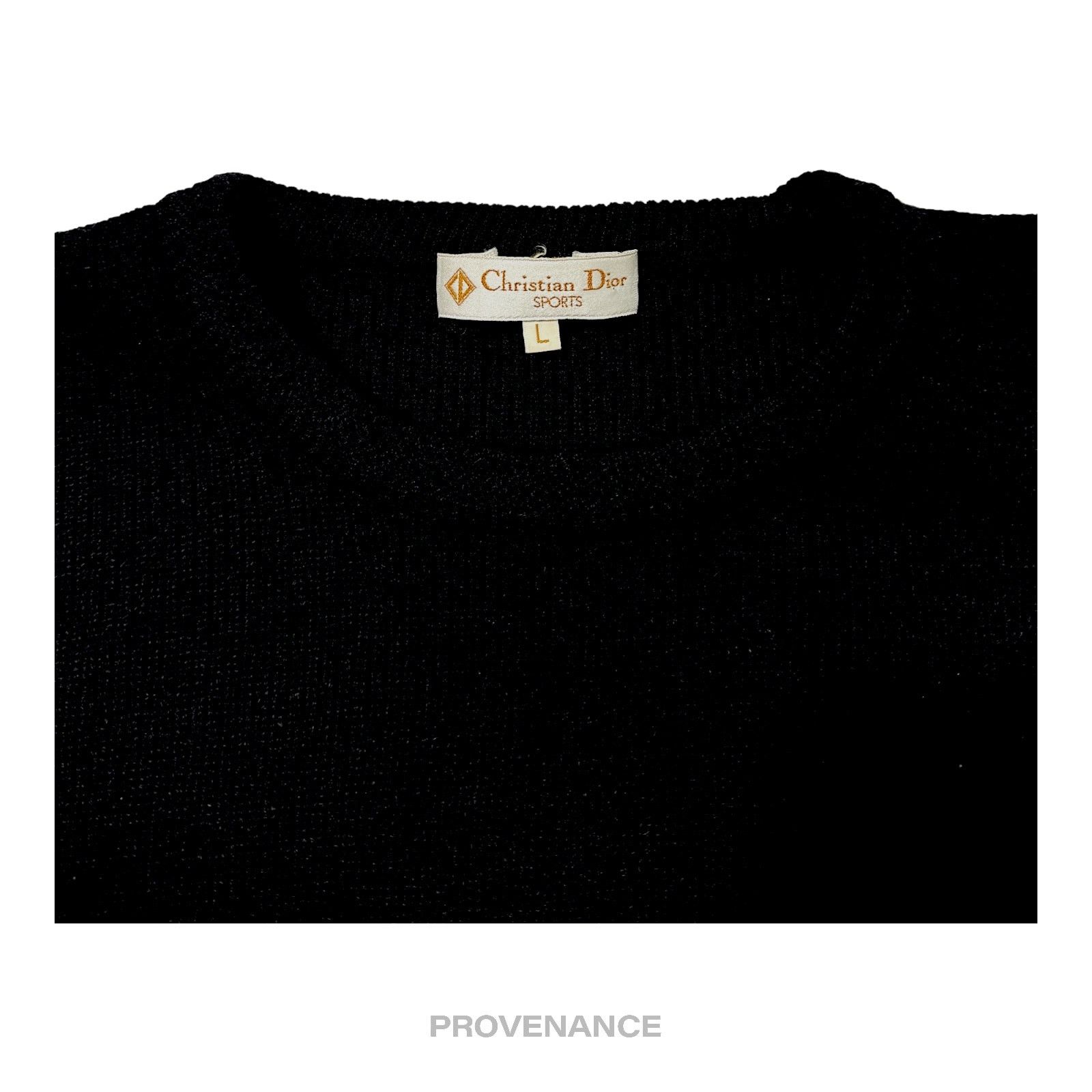 Dior 🔴 Christian Dior Sports Crewneck Wool Sweatshirt - Black L Size US L / EU 52-54 / 3 - 5 Thumbnail
