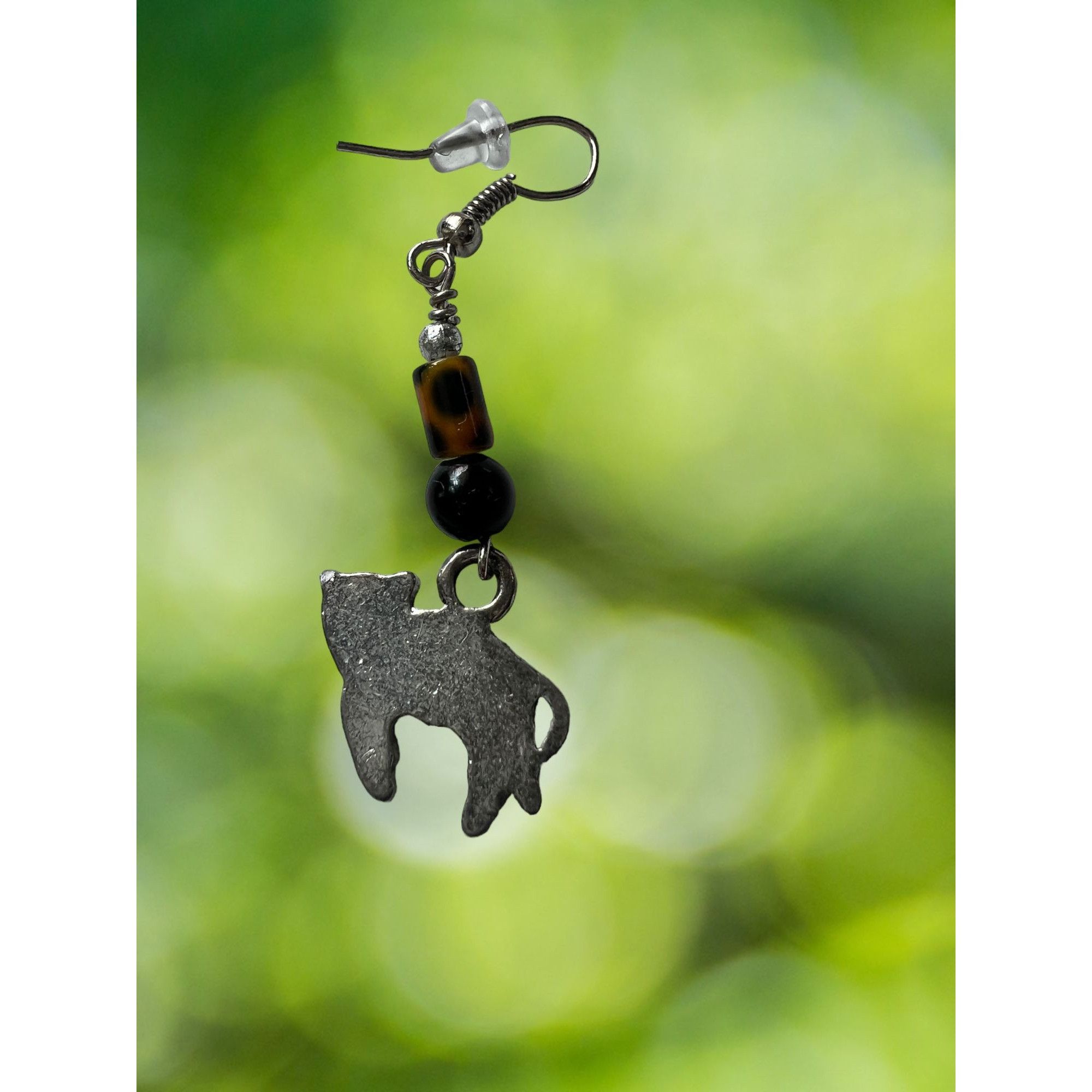 Other Artisan Dangle Silver Tone Earrings Leopard Tiger Hook Faux Size ONE SIZE - 5 Thumbnail