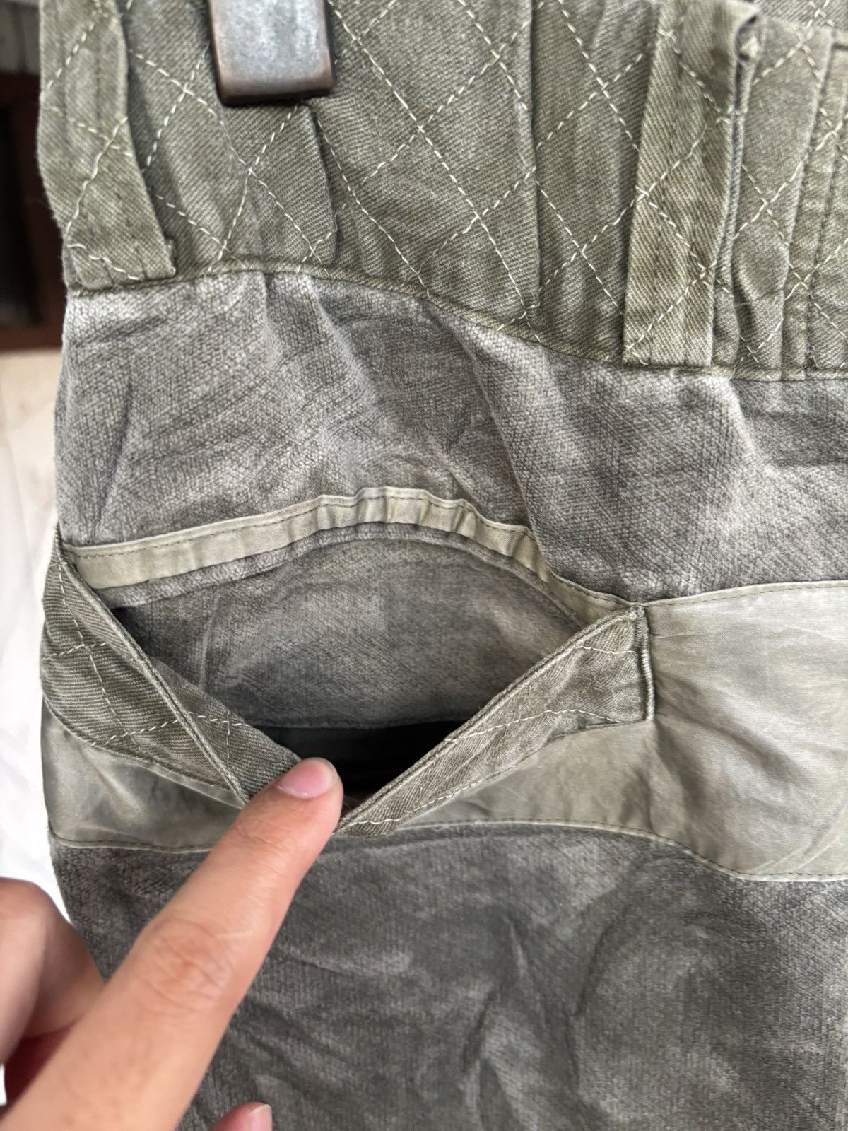 Homme Plisse Issey Miyake ISSEY MIYAKE WASHED GREEN PANELED PANTS Size US 30 / EU 46 - 3 Thumbnail
