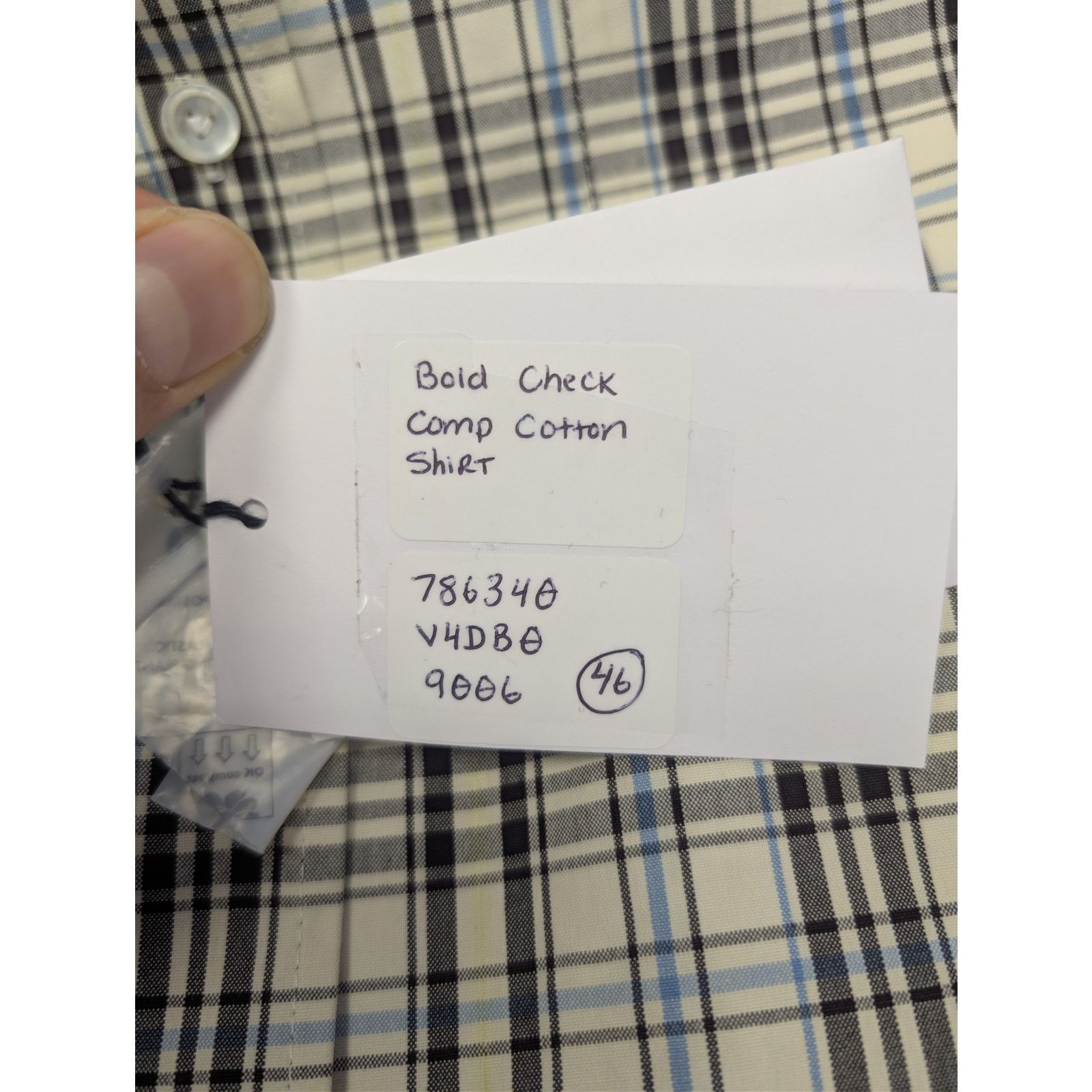 Bottega Veneta o1rshd1 Bold Check Composition Cotton Shirt Chalk / Fondant Size US S / EU 44-46 / 1 - 23 Thumbnail