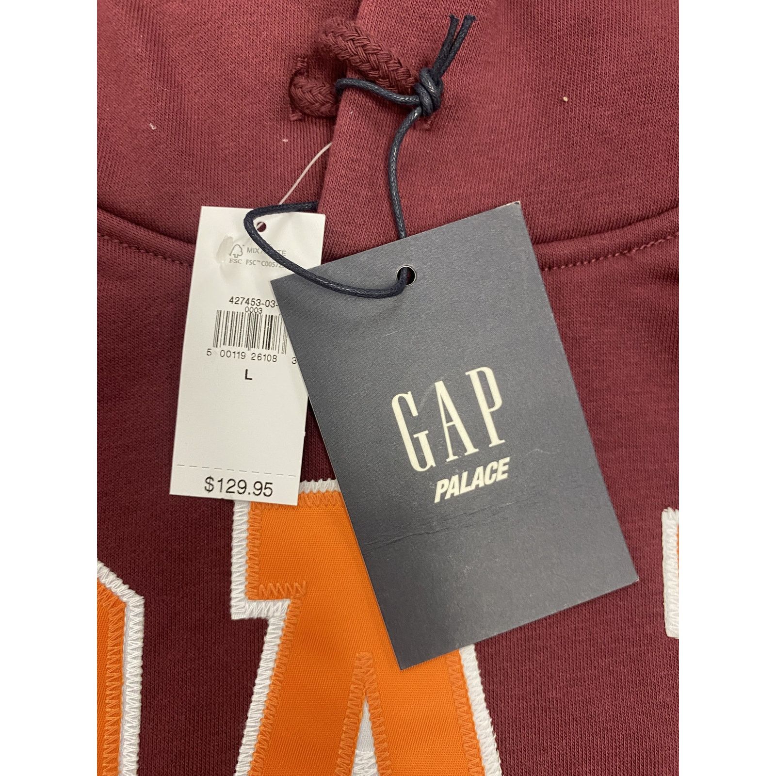 Palace Palace x Gap Hoodie 'Burgundy' Size US XS / EU 42 / 0 - 4 Thumbnail