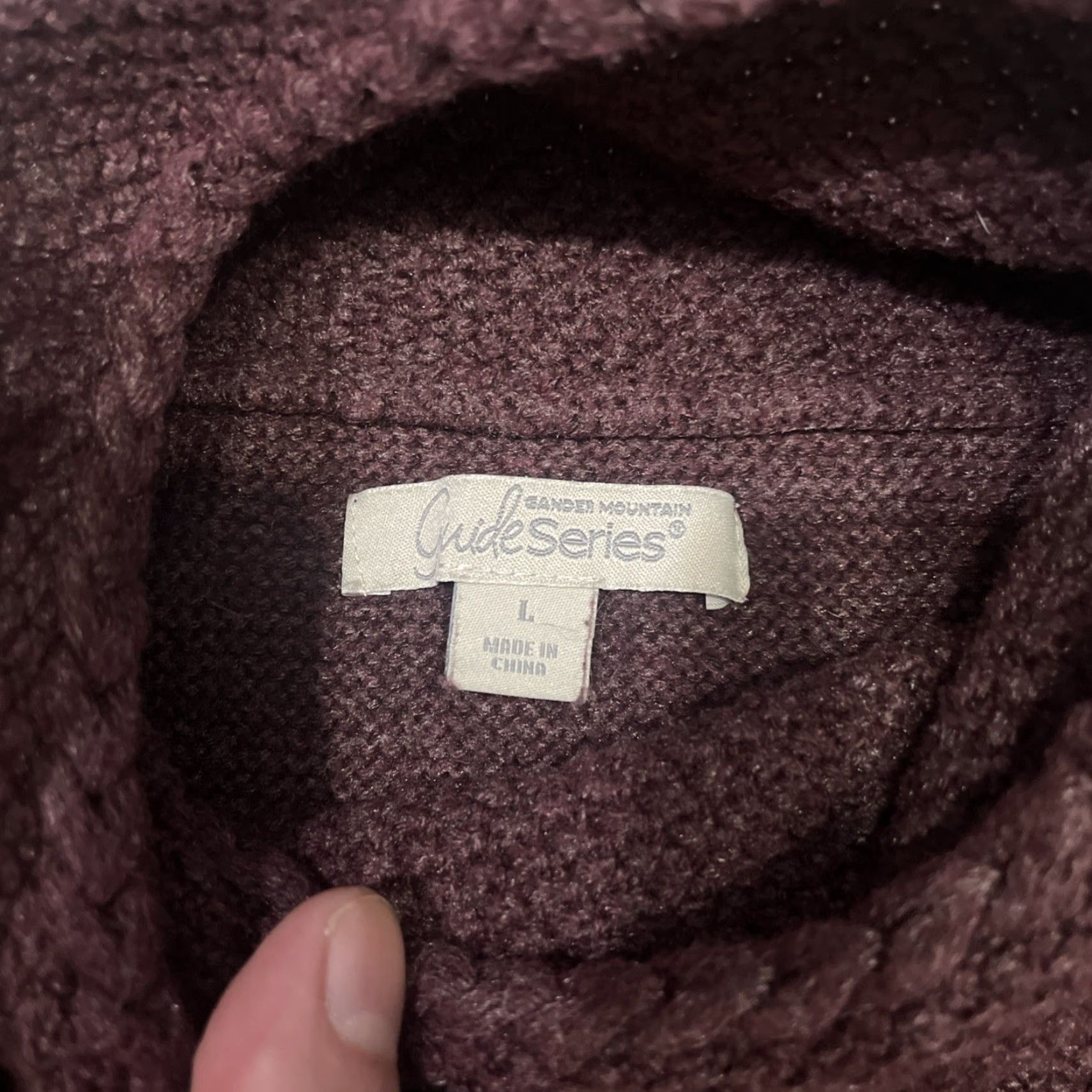 Vintage Gander Mountain Sweater Cowl Neck Knit Womens Large Burgandy (note: burgundy spelling? original Burgundy) Size L / US 10 / IT 46 - 3 Thumbnail