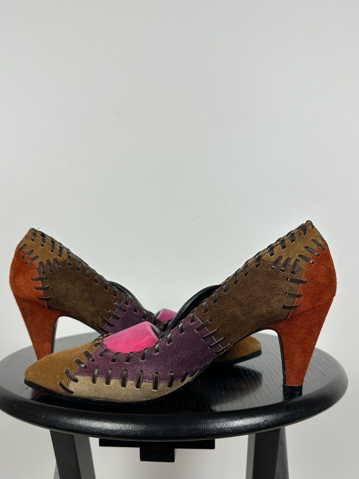 Miu Miu × Prada Miu Miu Multicolor Suede Patchwork Heels Size US 6 / IT 36 - 9 Thumbnail