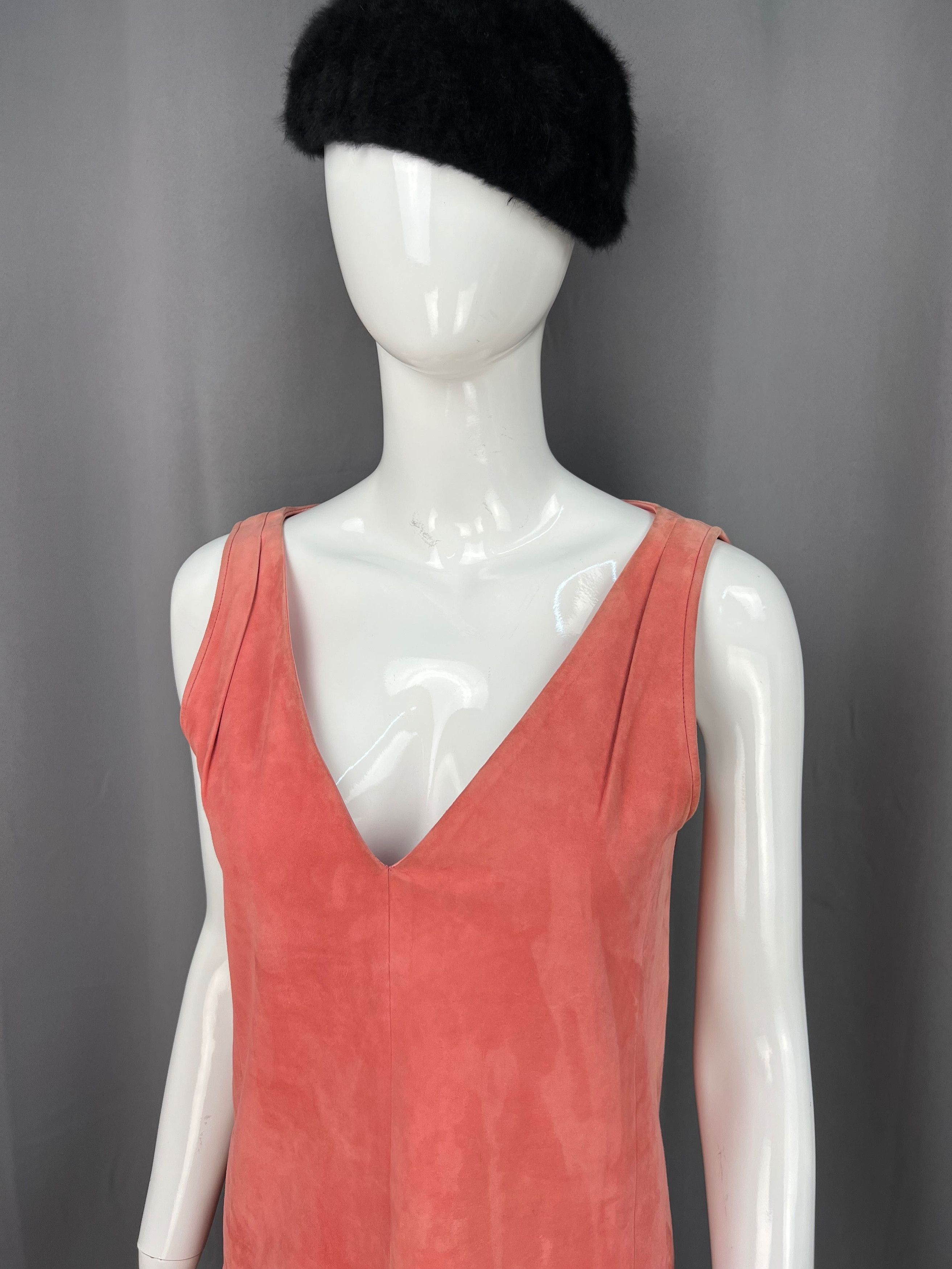 Balenciaga Balenciaga Leather Peachy Pink Midi Dress Size S / US 4 / IT 40 - 3 Thumbnail