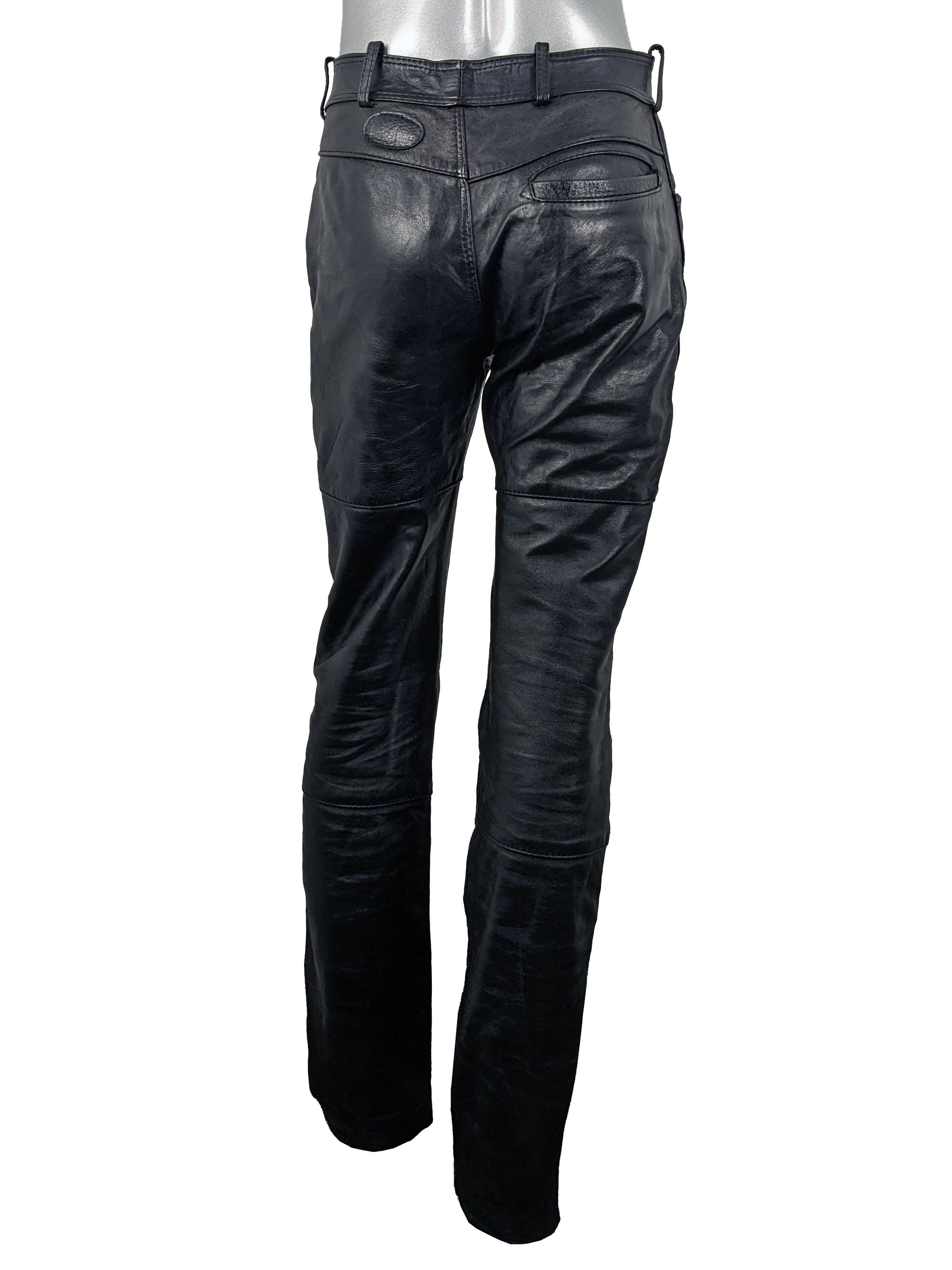 Lewis Leathers Vintage 80s Lewis Leathers Black Leather Motorcycle Pants Size US 32 / EU 48 - 7 Thumbnail