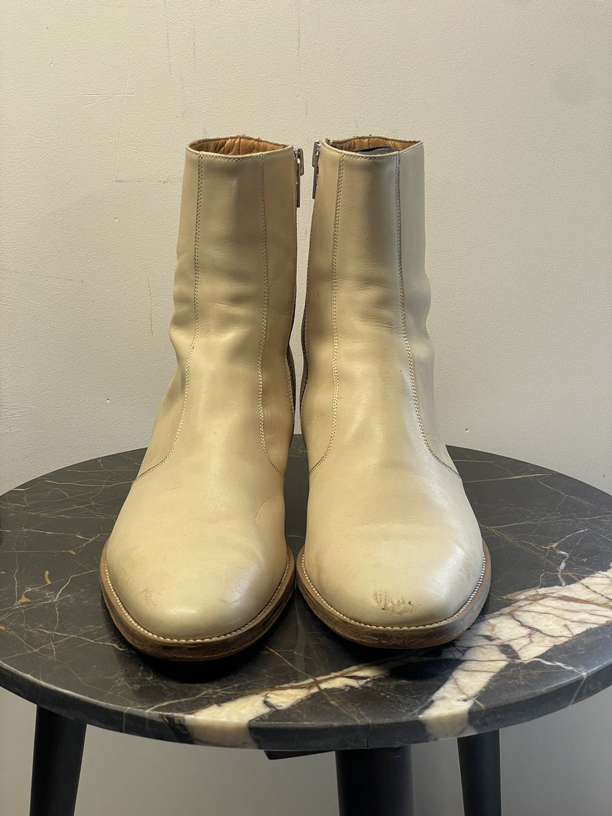 From The First Luca Natural Leather Side Zip Boots From The First Size US 13 / EU 46 - 2 Thumbnail