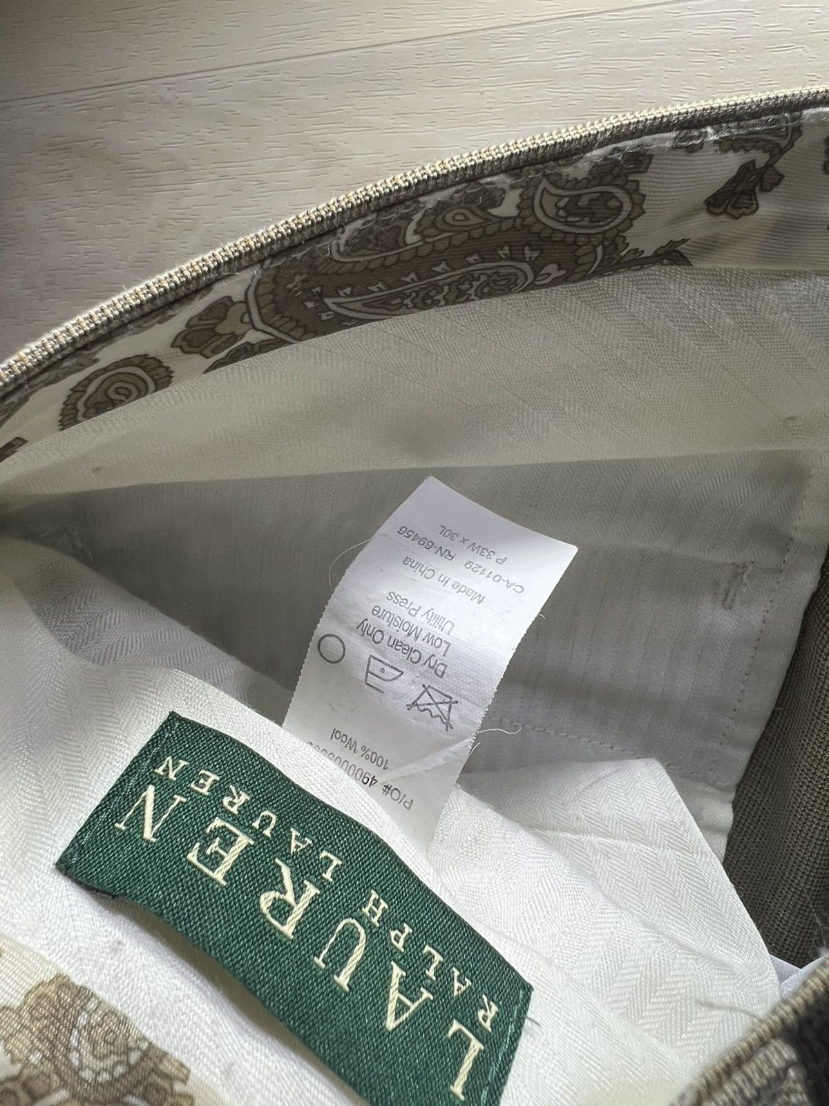 Lauren Ralph Lauren Lauren Ralph Lauren Brown Wool Dress Pants Mens 33x30 Beige Size US 33 - 5 Thumbnail