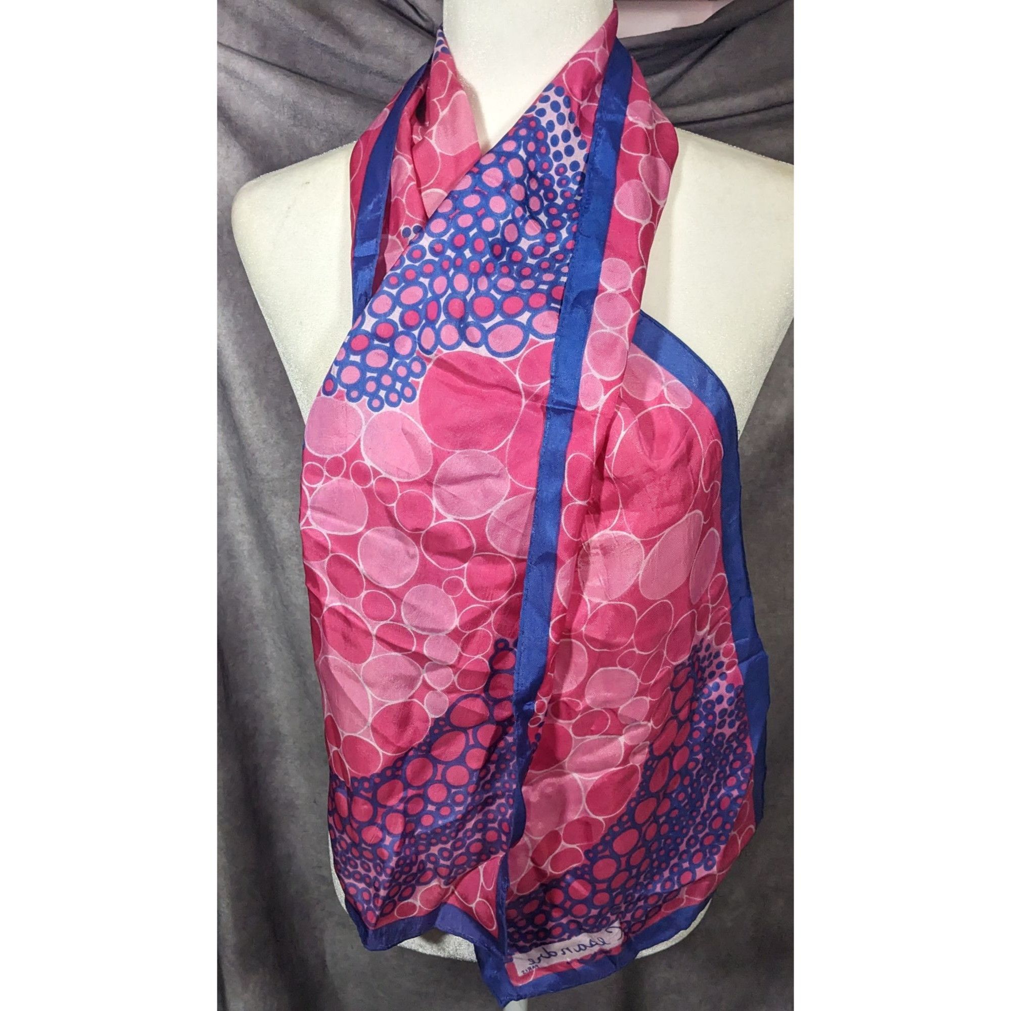 Other Vintage Cesandre Paris Pink And Purple Abstract Bubble Scarf Size ONE SIZE - 7 Thumbnail