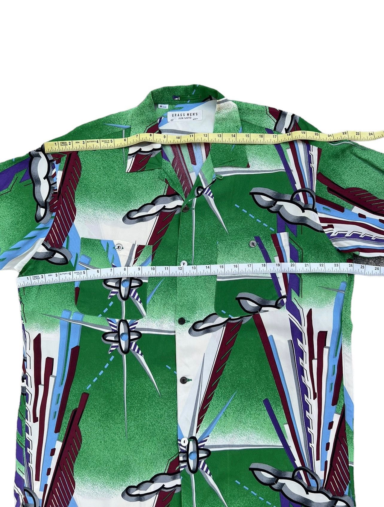 Vintage Vintage 90s Jun Saito Grass Men 100% Rayon Hawaiian Shirt Size US L / EU 52-54 / 3 - 3 Thumbnail