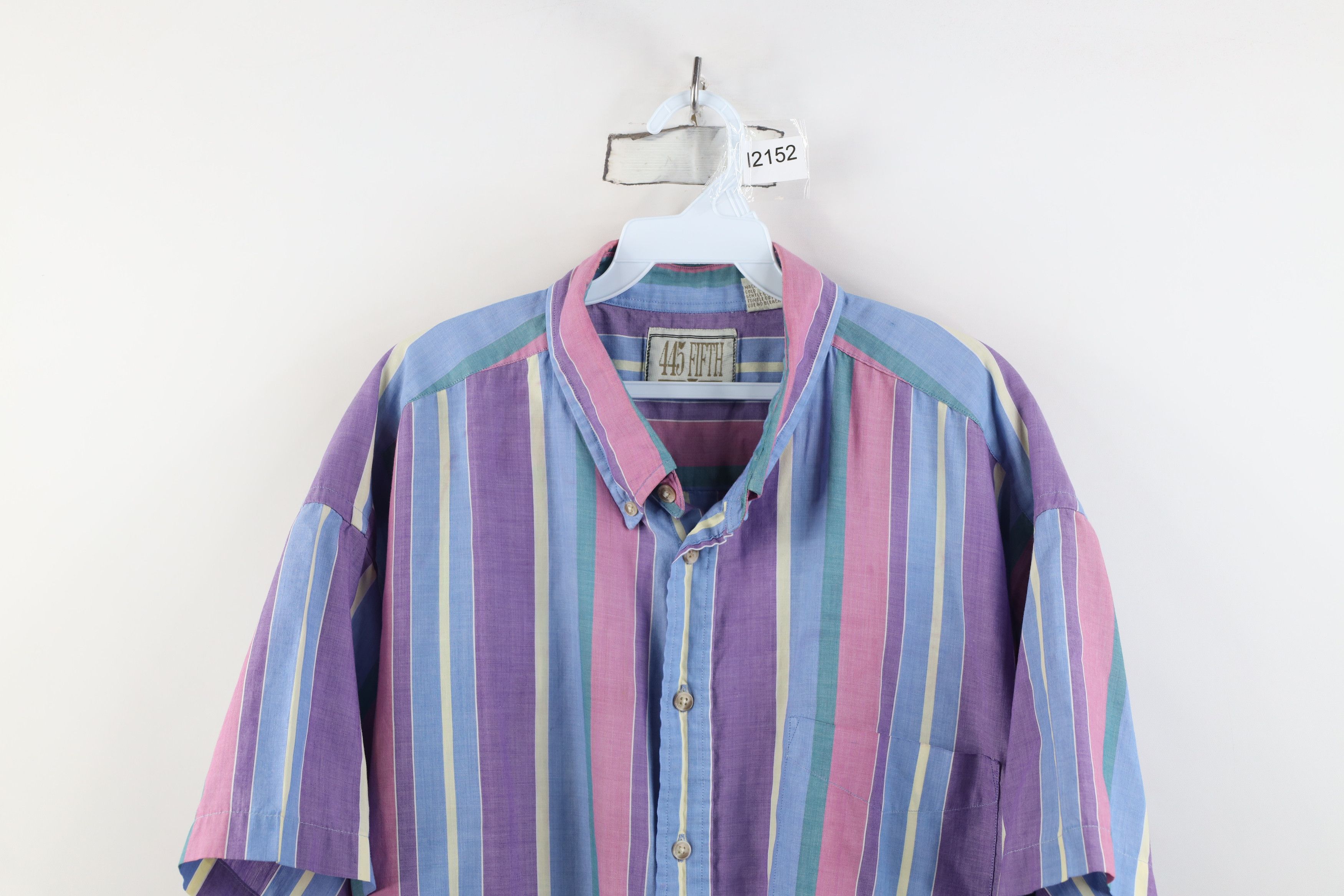 Vintage Vintage 90s Streetwear Rainbow Striped Button Down Shirt Size US XXL / EU 58 / 5 - 2 Thumbnail