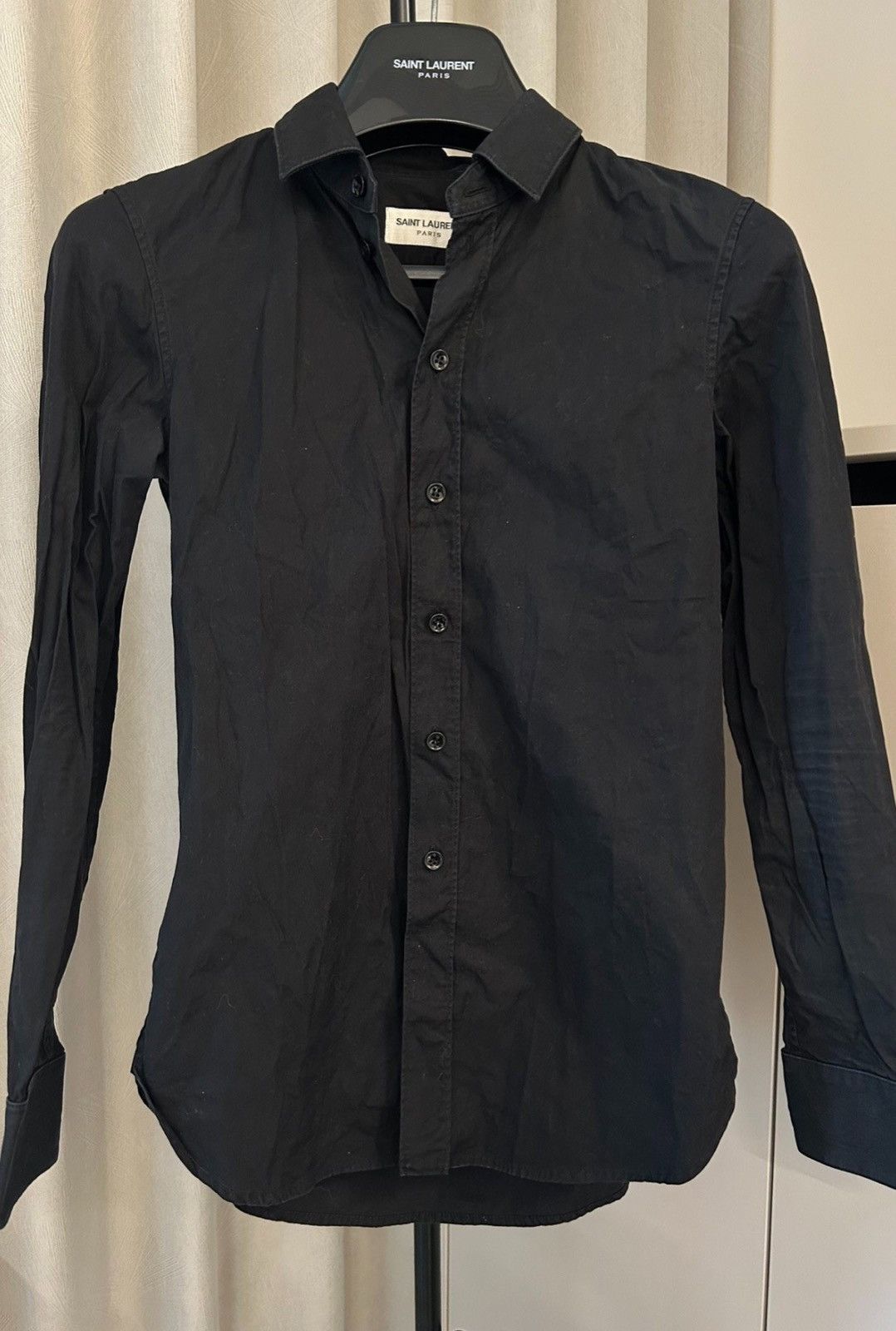 Saint Laurent Paris Saint Laurent SLP 2018SS Basic Black Button Dark Shirt Size XS / US 0-2 / IT 36-38 - 1 Thumbnail