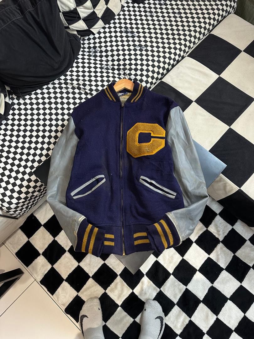 Japanese Brand × Vintage VINTAGE BIG C LOGO VARSITY LEATHER Size US M / EU 48-50 / 2 - 1 Thumbnail