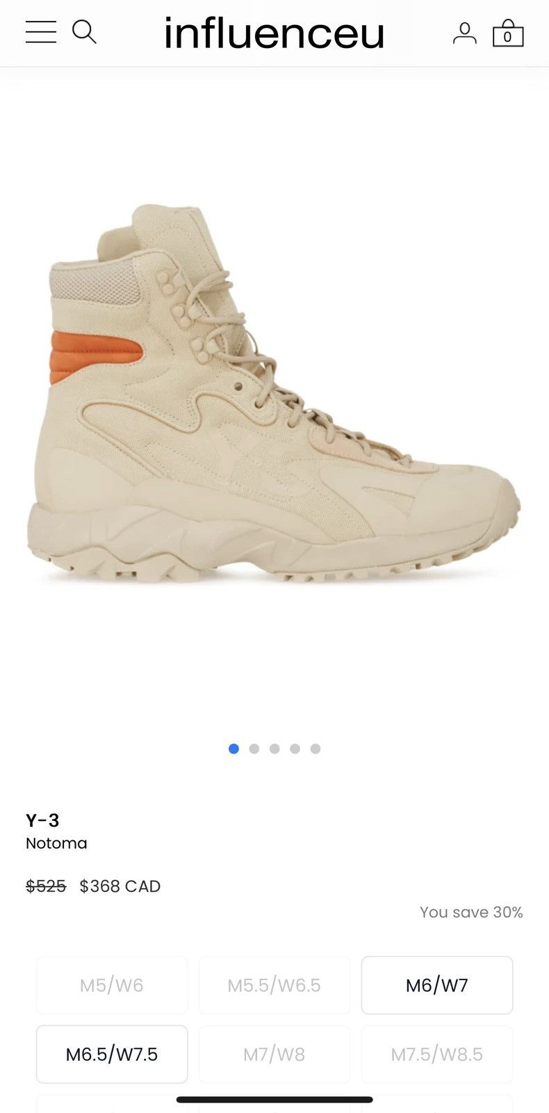 Y-3 Y-3 Notoma Beige Winter Boots Size US 7 / EU 40 - 7 Thumbnail