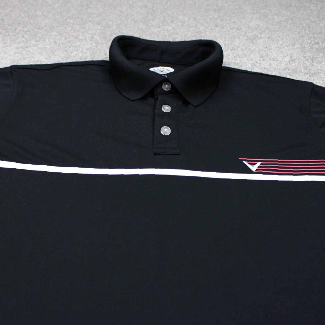 Callaway Callaway Polo Shirt Adult XL Black Golf Short Sleeve Polyester Pullover Featured Logo Striped Size US XL / EU 56 / 4 - 4 Thumbnail