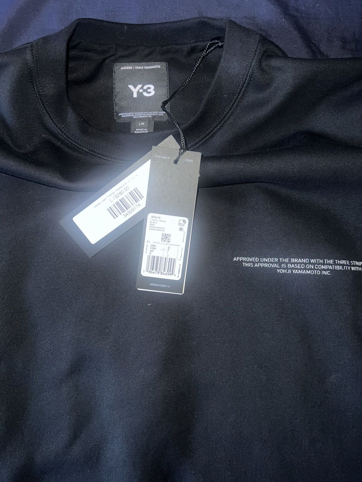 Yohji Yamamoto Adidas y3 logo crewneck Size US L / EU 52-54 / 3 - 5 Thumbnail