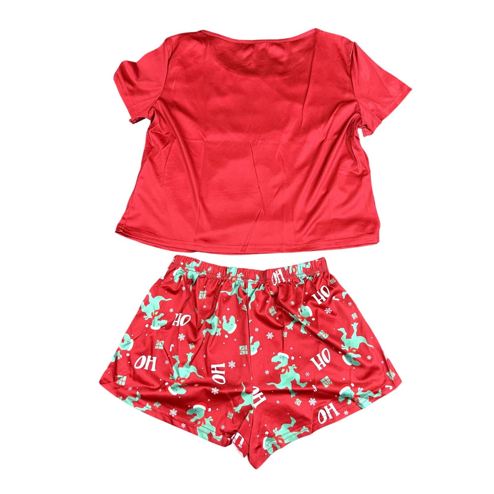 Shein Woman's Christmas Dino Graphic Pajama Set in Red, Size S Size ONE SIZE - 2 Thumbnail