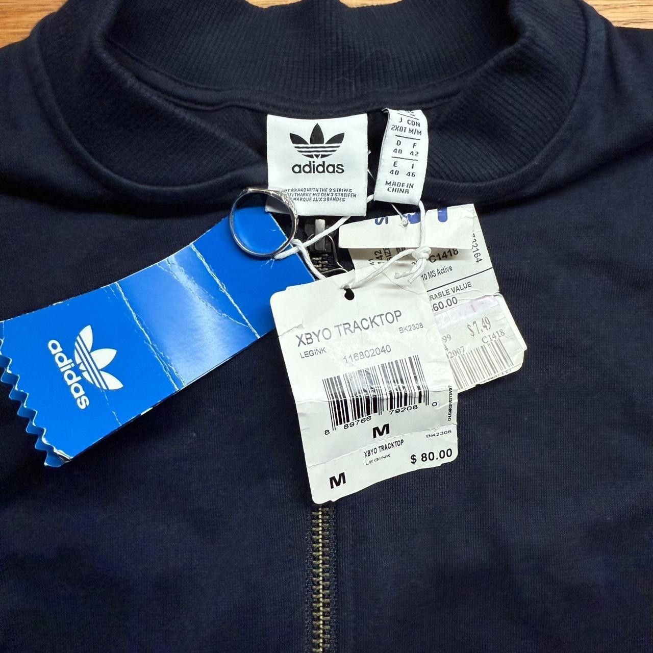 Adidas NWT Navy Adidas Track Jacket w/ cool zipper and back details Size US M / EU 48-50 / 2 - 3 Thumbnail