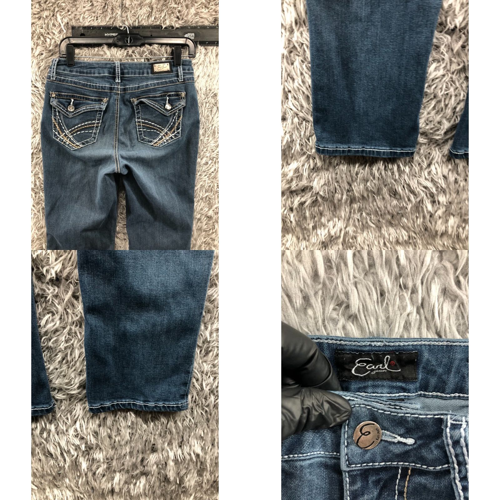 Vintage Earl Jeans Straight 6 Womens Regular Medium Blue Denim 5-Pocket Zipper Button Earl Jean Model Womens Male? Size 28" / US 6 / IT 42 - 8 Thumbnail