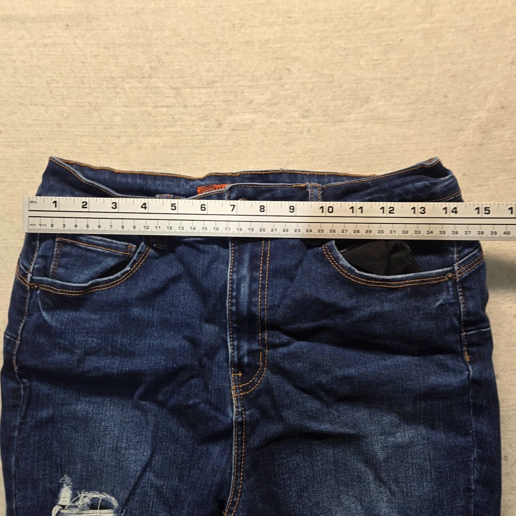 Denime Wax Jean Jeans Adult 11 / 30 Distressed Denim Blue Women's USA Size 32" / US 10 / IT 46 - 4 Thumbnail