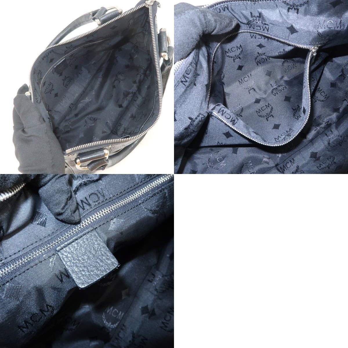 MCM MCM Visetos Leather Shoulder Bag Black Size ONE SIZE - 7 Thumbnail