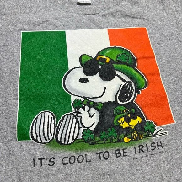 Peanuts × Vintage 90’S PEANUTS ITS COOL IT BE IRISH VINTAGE T-SHIRT SZ LARGE L Size US L / EU 52-54 / 3 - 2 Thumbnail