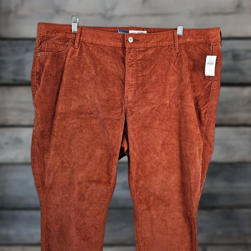 Old Navy VINTAGE Old Navy Womens Rockstar Super Skinny Corduroy Pants Sz 24 Umbria High Rise Red Cotton Blend 28.5 Inseam Womens Size 42" / US 20 - 1 Thumbnail