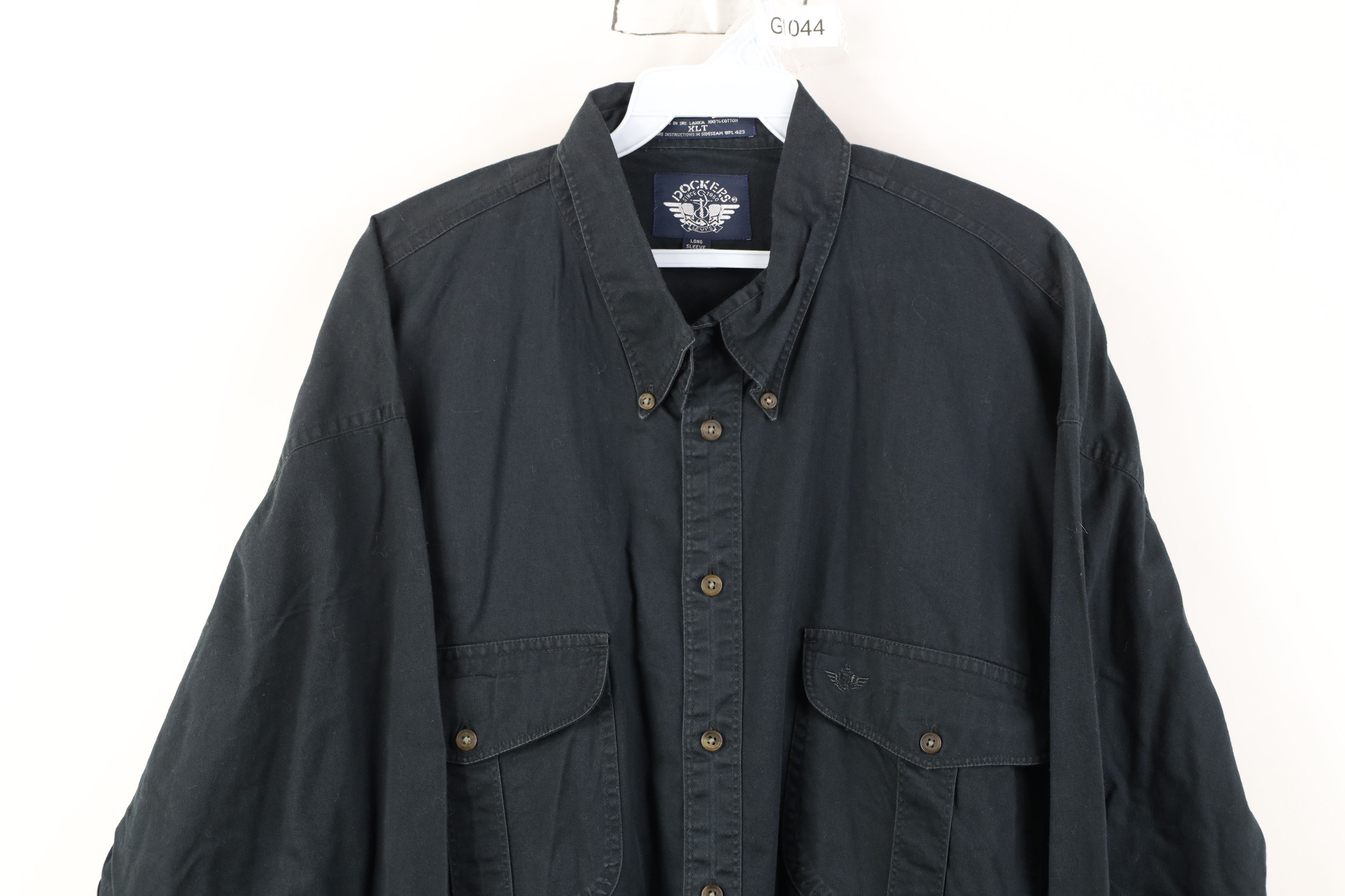 Vintage Vintage 90s Streetwear Big Pocket Button Down Shirt Black Size US XL / EU 56 / 4 - 2 Thumbnail