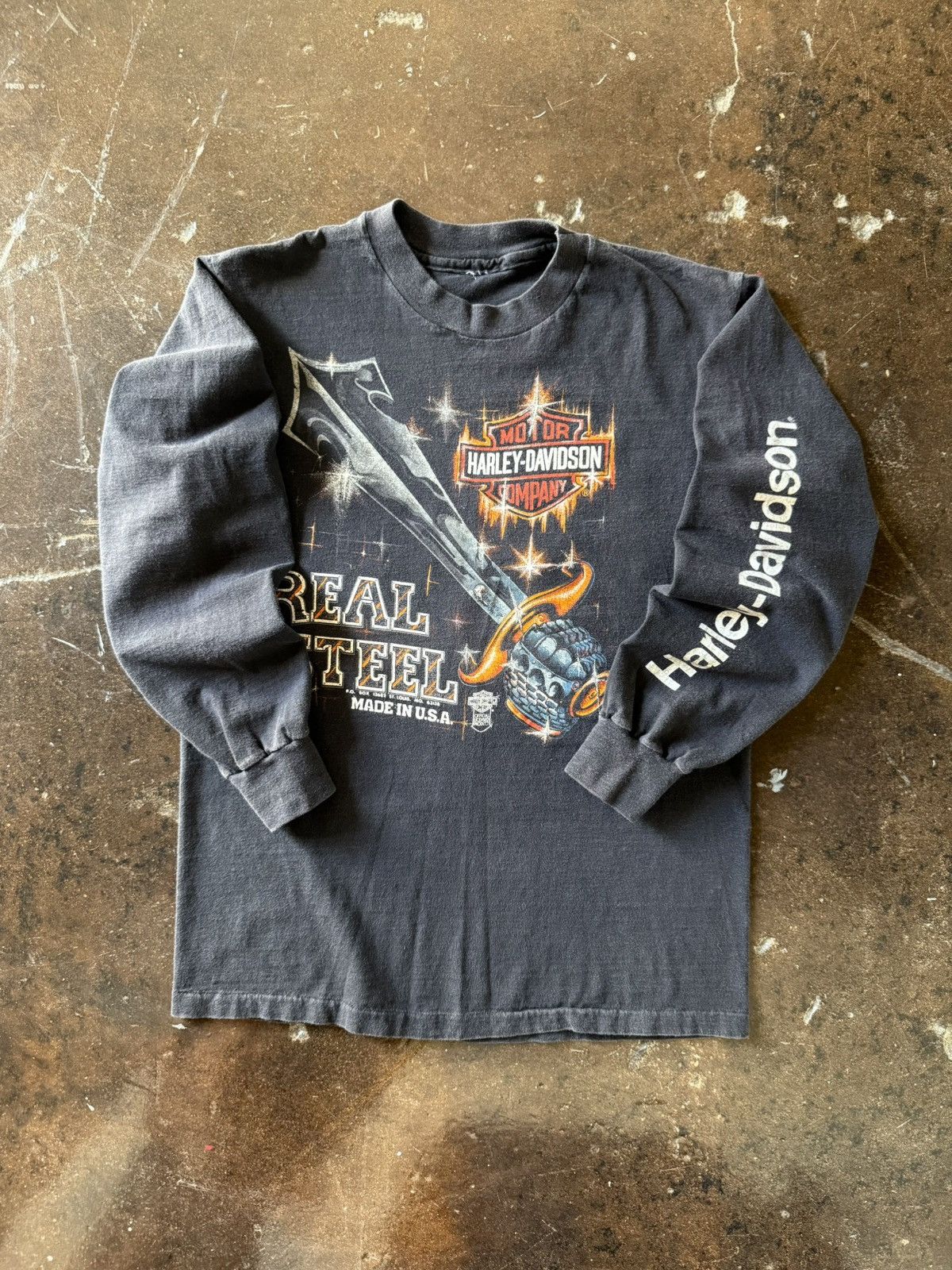 Harley Davidson × Vintage vintage 80s rare faded harley davidson 