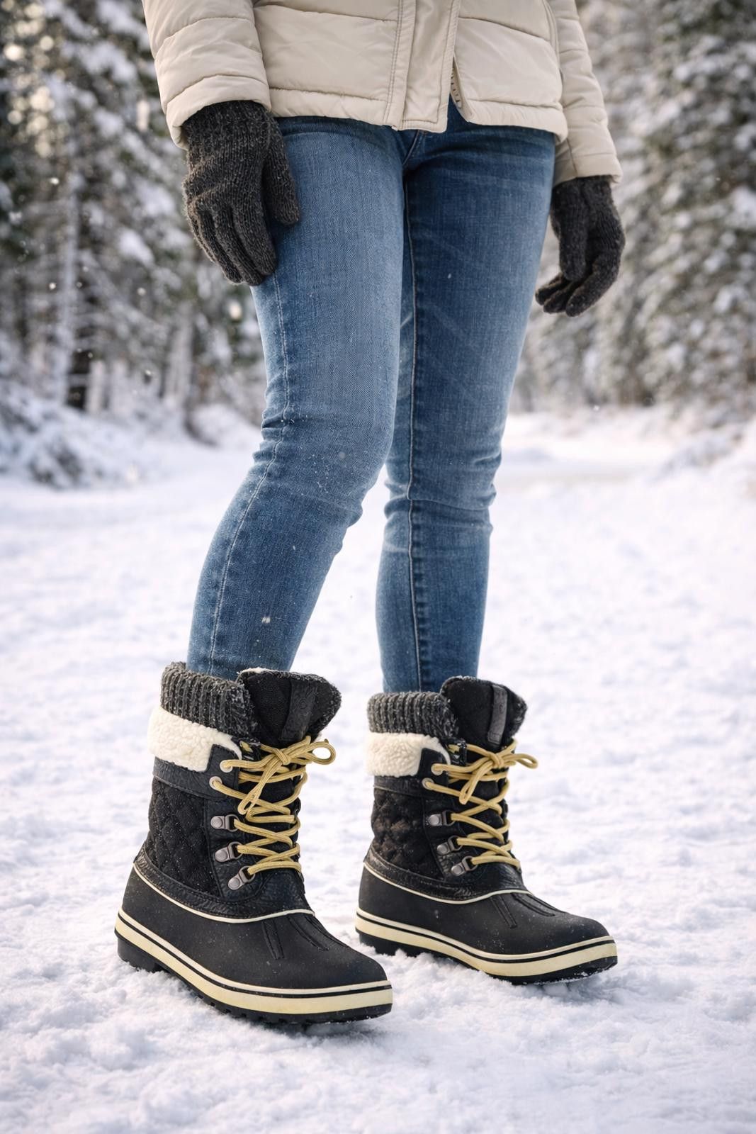 Other Cozy Winter Boots Faux Fur Lined Black 8.5 Women Size US 8.5 / EU 41-42 - 1 Thumbnail