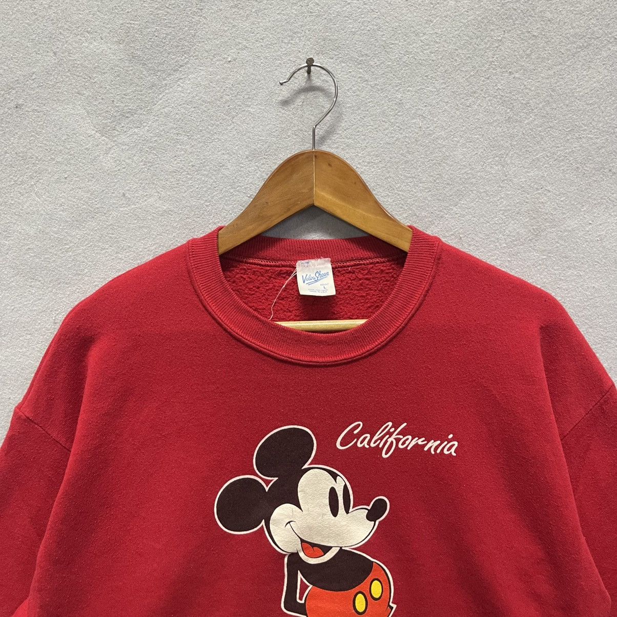 Disney Vintage Mickey Mouse “California” Red Sweatshirt Velva Sheen Size US L / EU 52-54 / 3 - 2 Thumbnail