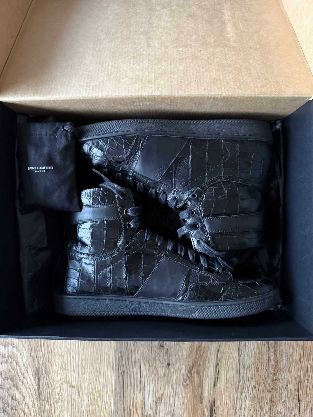 Saint Laurent Paris Saint Laurent Paris SL/10H Court Classic – Black Croc – Hedi Size US 8.5 / EU 41-42 - 13 Thumbnail