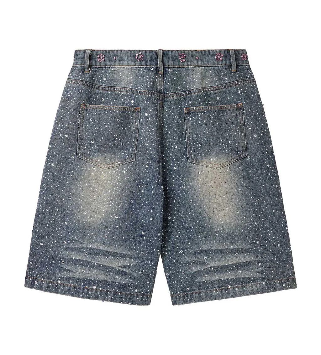 Vale Vale Forever Iced Out Rhinestone Jorts Black Size 30 Size US 30 / EU 46 - 2 Thumbnail
