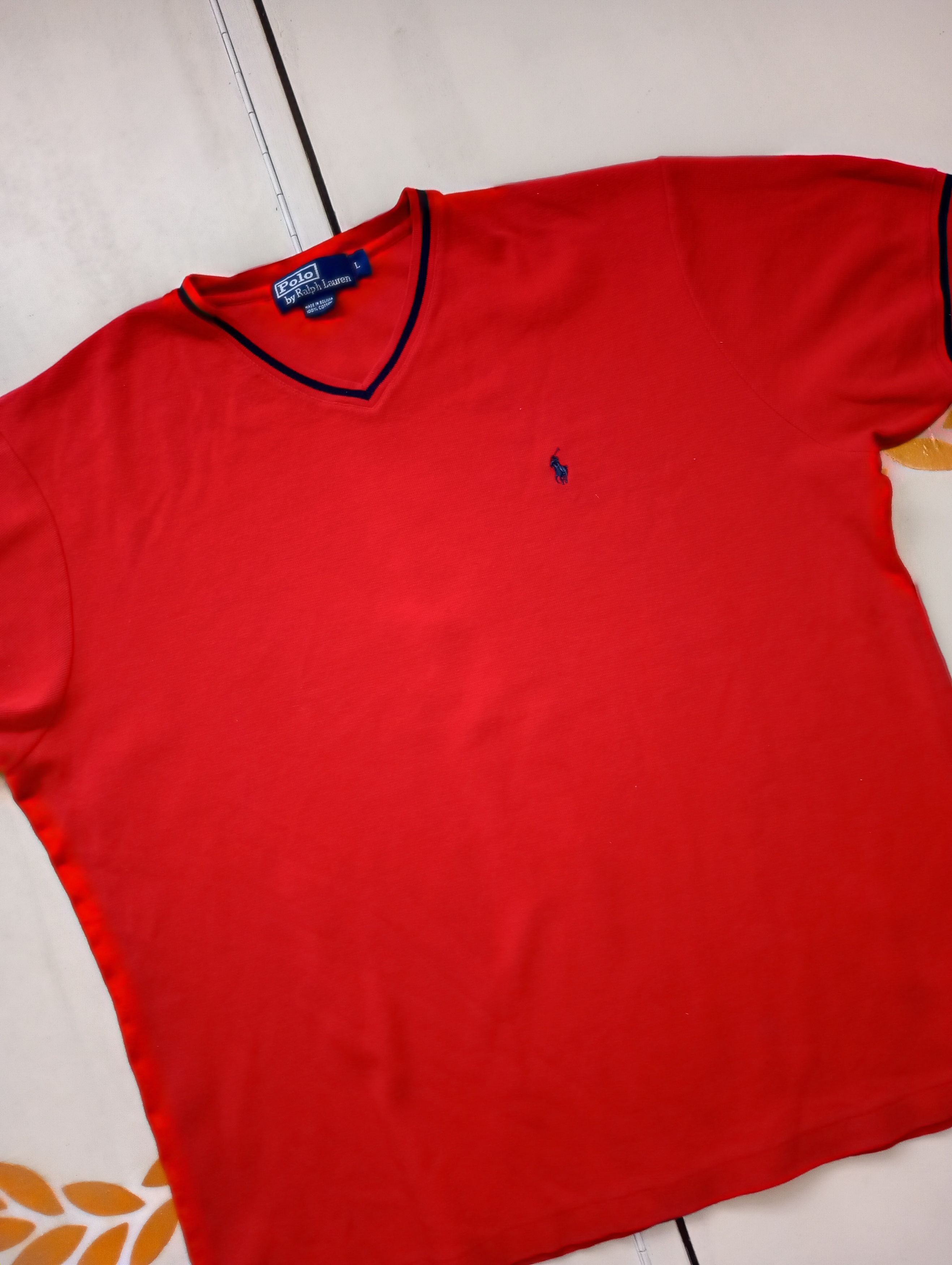 Polo Ralph Lauren Polo Ralph Lauren V-neck T-Shirt Vintage 90's Size US L / EU 52-54 / 3 - 5 Thumbnail