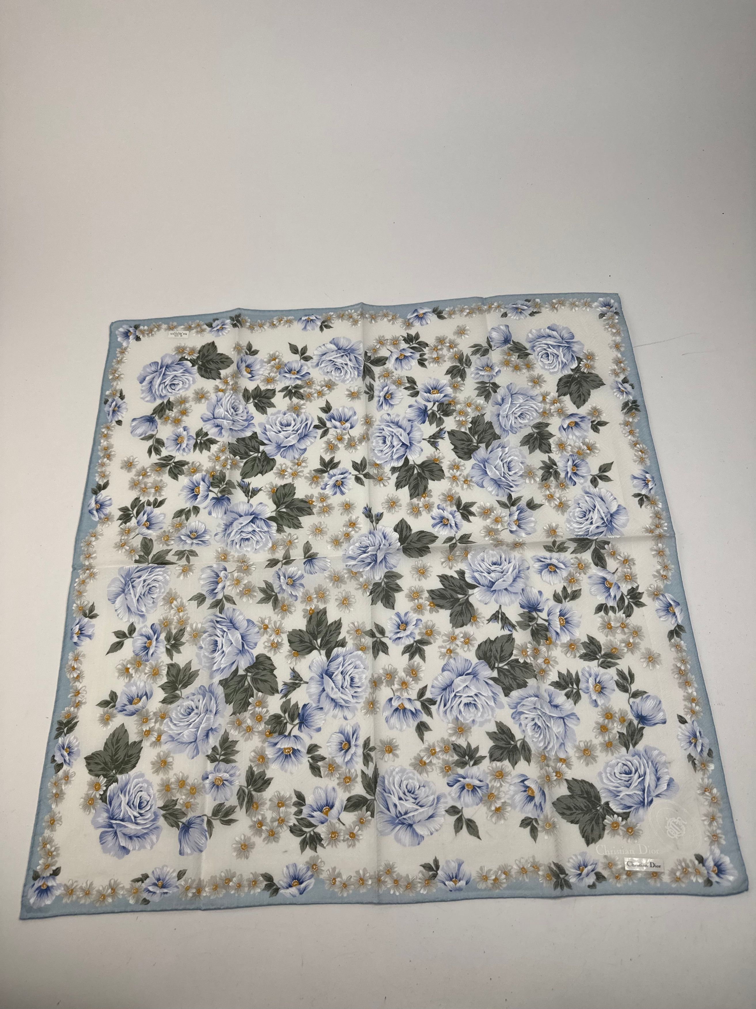 Dior Vintage Scarf Blue White Size ONE SIZE - 1 Thumbnail