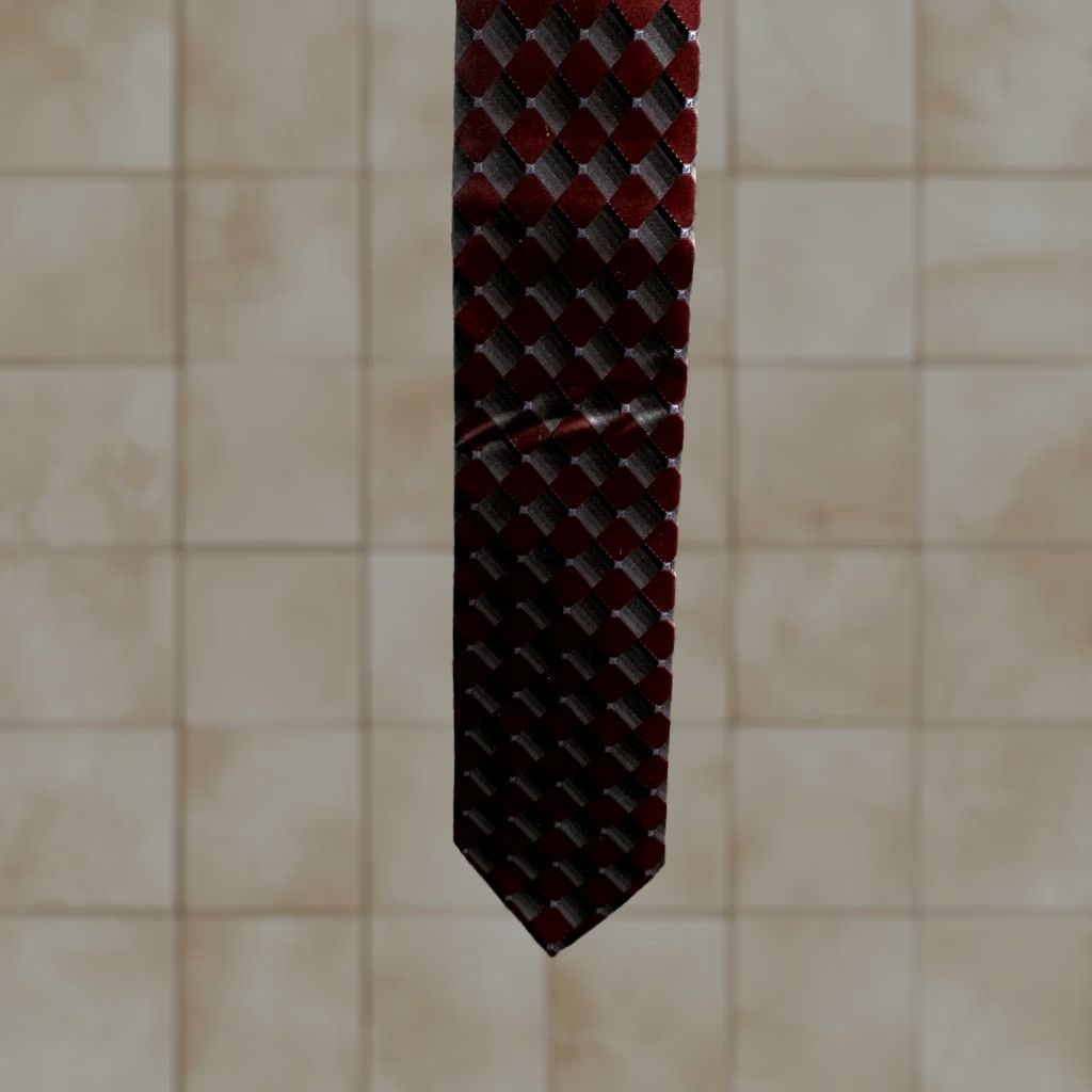 Vintage VINTAGE Diamond Tie Red Gray 100% Silk Neck Soft Casual Adult Mens Size ONE SIZE - 1 Thumbnail