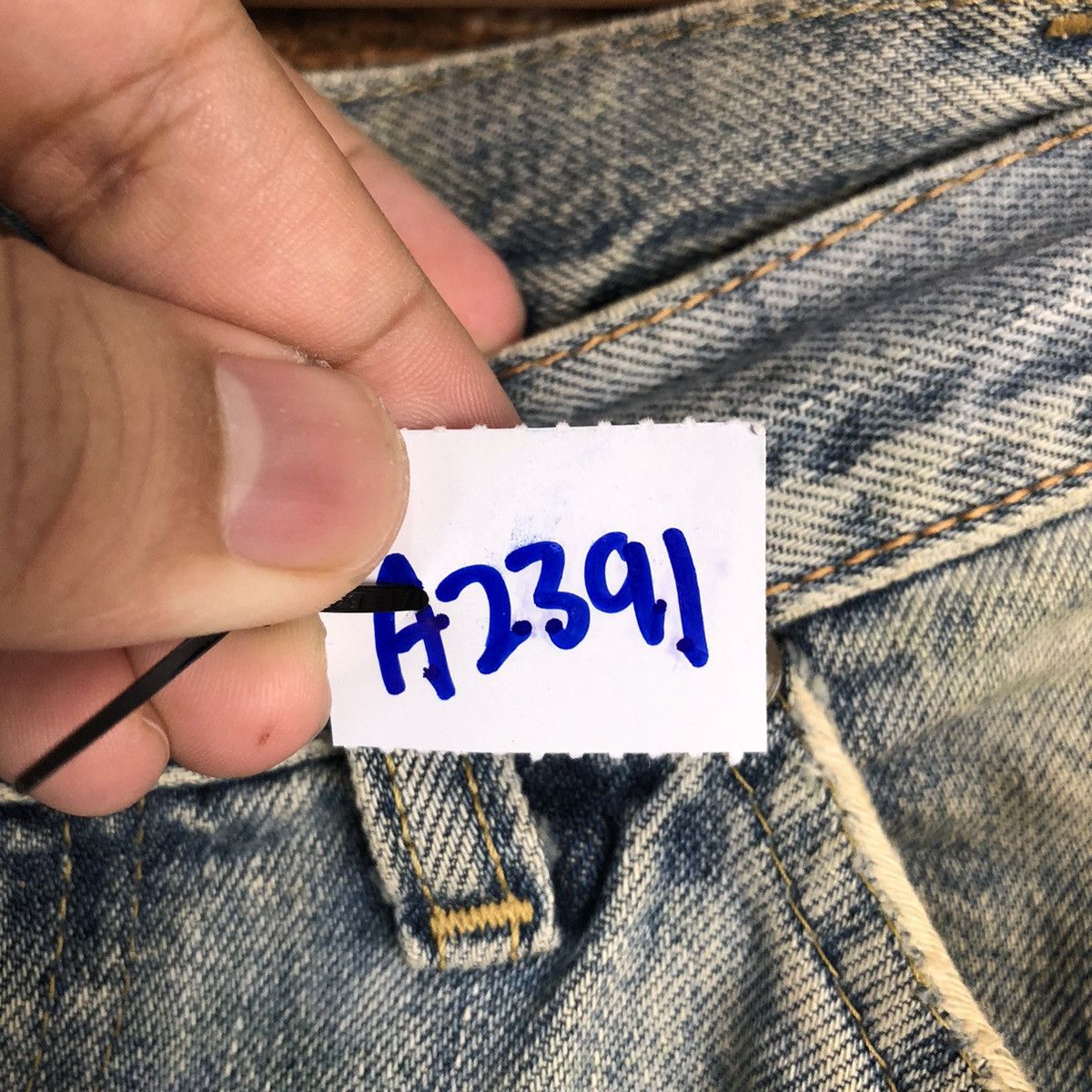 Lee Lee vintage selvedge Distressed Denim Pants #A2391 Size US 34 / EU 50 - 11 Thumbnail