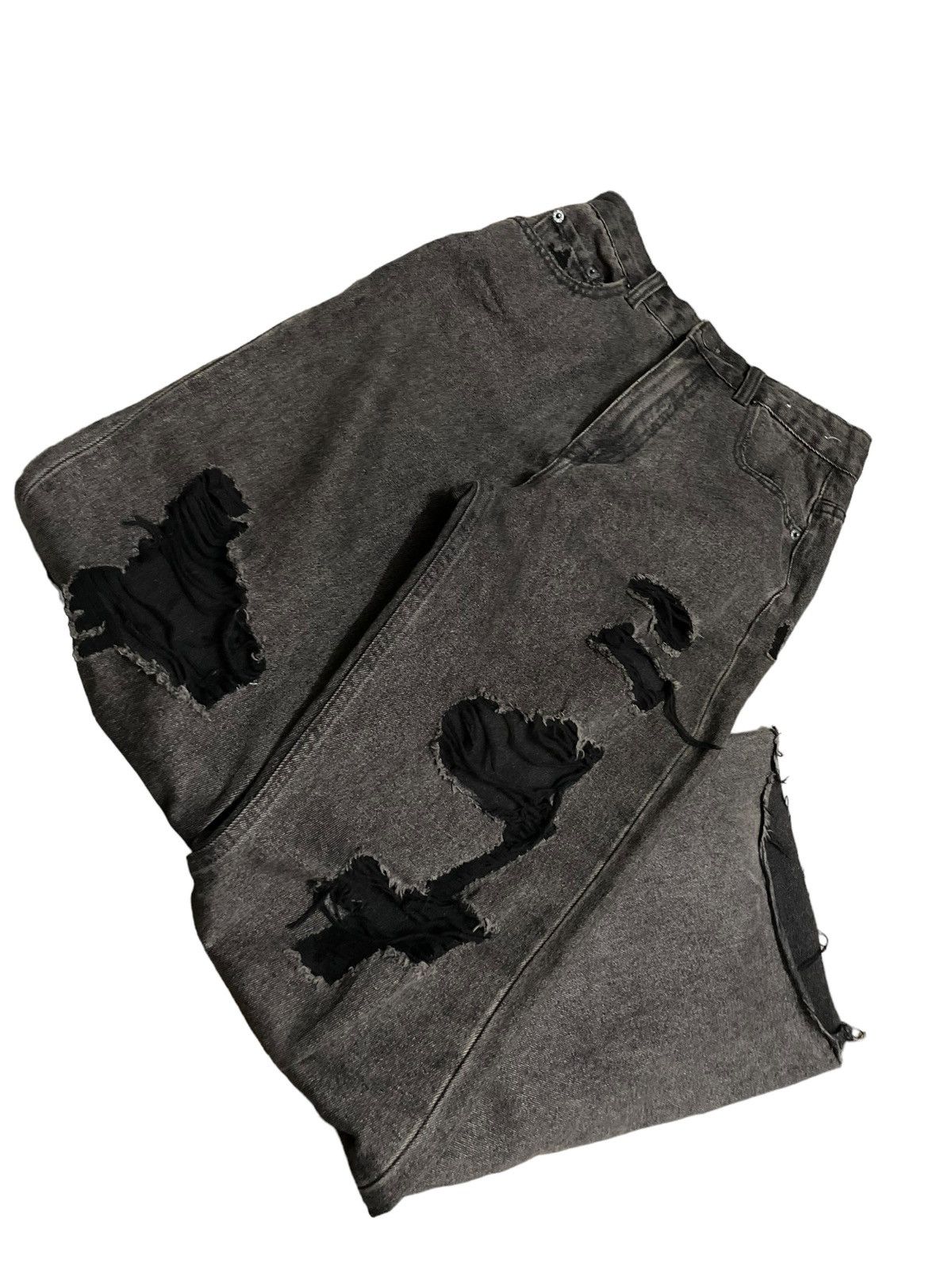 KMRii Vintage Japanese Distressed Fade Wash Wide Leg Baggy Jeans Size 26" / US 2 / IT 38 - 13 Thumbnail