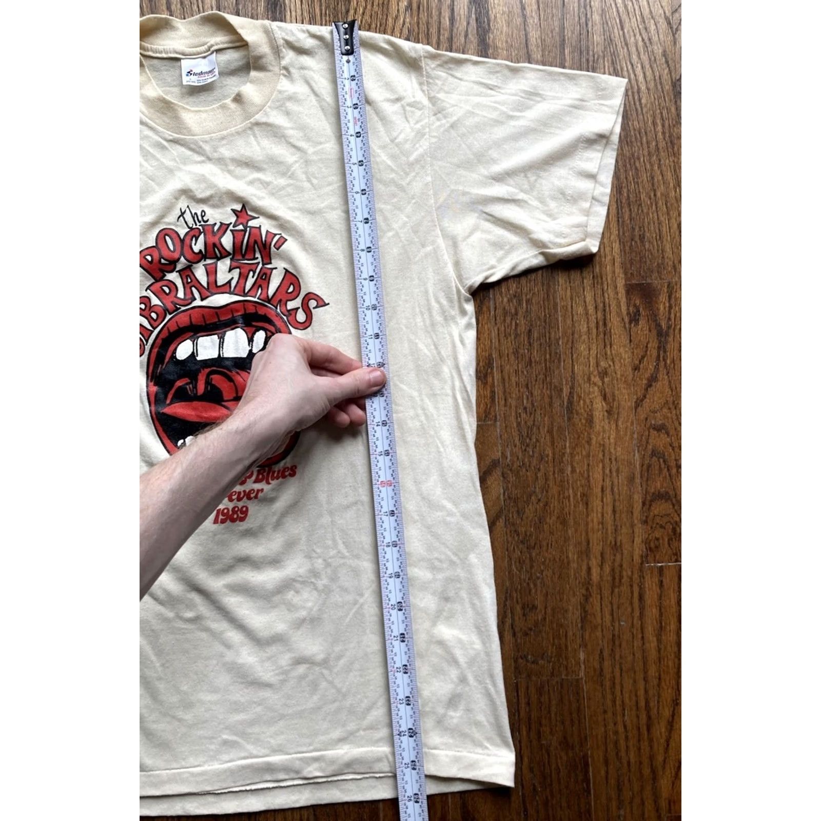 Rhythm VINTAGE Stedman Shirt L Beige The Rockin Gibraltar RARE Blues Rhythm Concert Size US L / EU 52-54 / 3 - 7 Thumbnail