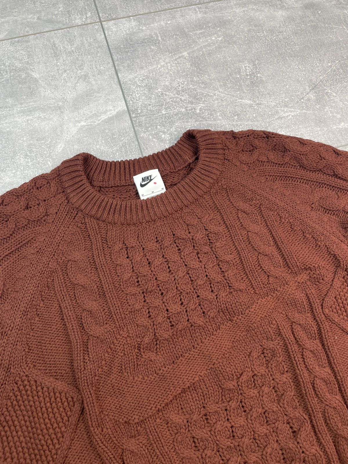 Nike Nike Life Cable Knit Sweater Brown Size US M / EU 48-50 / 2 - 4 Thumbnail