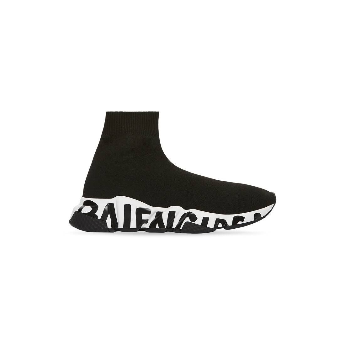 o1bcso1str1224 Speed Recycled Knit Graffiti Sneakers Black