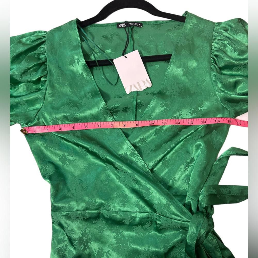 Zara Zara l NWT Wrap Front Floral Satin Effect Mini Dress Small Size S / US 4 / IT 40 - 6 Thumbnail