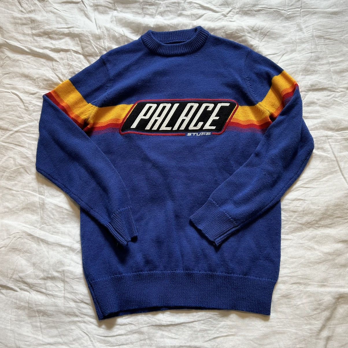 [パレス] Palace R-Knit Sweatshirt Blue AW FW 19 2019 Palace Pallas Crew Navy Men's - FW19 - US