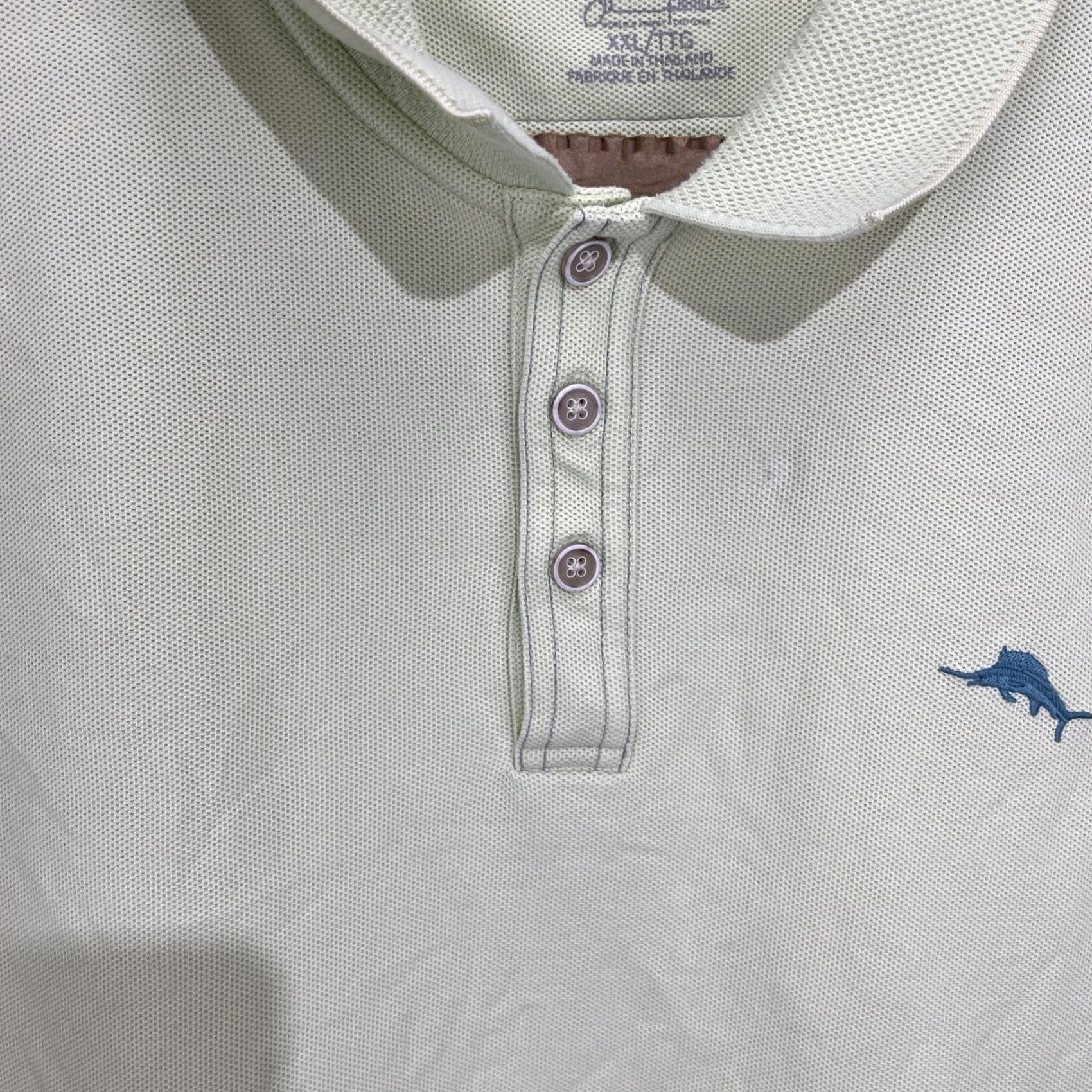 Tommy Bahama Tommy Bahama Polo Shirt 2XL Green Solid Short Sleeve Pima Cotton Blend Shirt Mens Adult Regular Size Core Brand Size US XXL / EU 58 / 5 - 4 Thumbnail