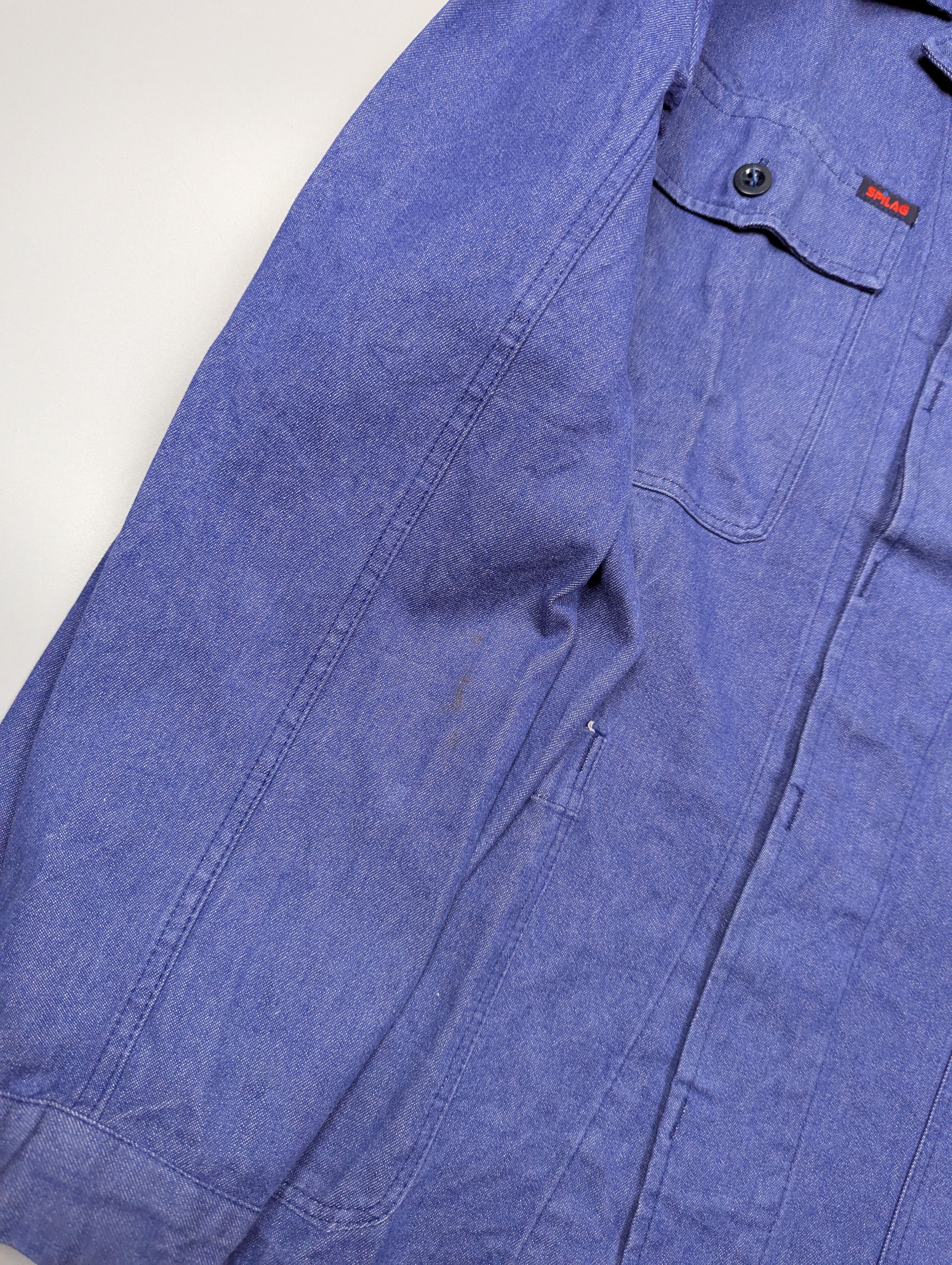 Vintage Spilag Men’s Vintage French Denim Jacket XXL Blue Workwear Size US XXL / EU 58 / 5 - 9 Thumbnail