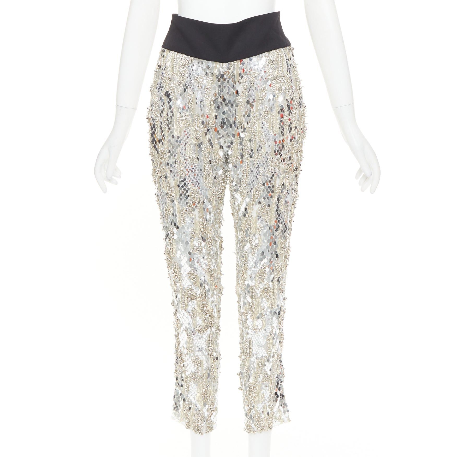 Alexandre Vauthier rare ALEXANDRE VAUTHIER COUTURE 2016 Runway Lesage silver bead crystal sequin embellished pants Size 26" / US 2 / IT 38 - 1 Thumbnail