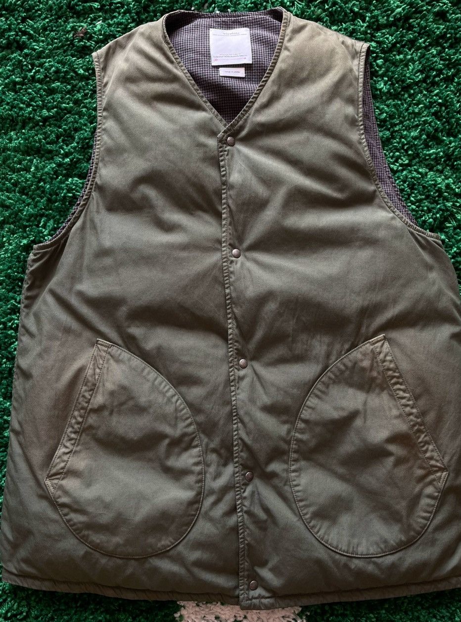 image of Visvim 21Ss Kora Down Vest in Army Green, Men's (Size Medium)