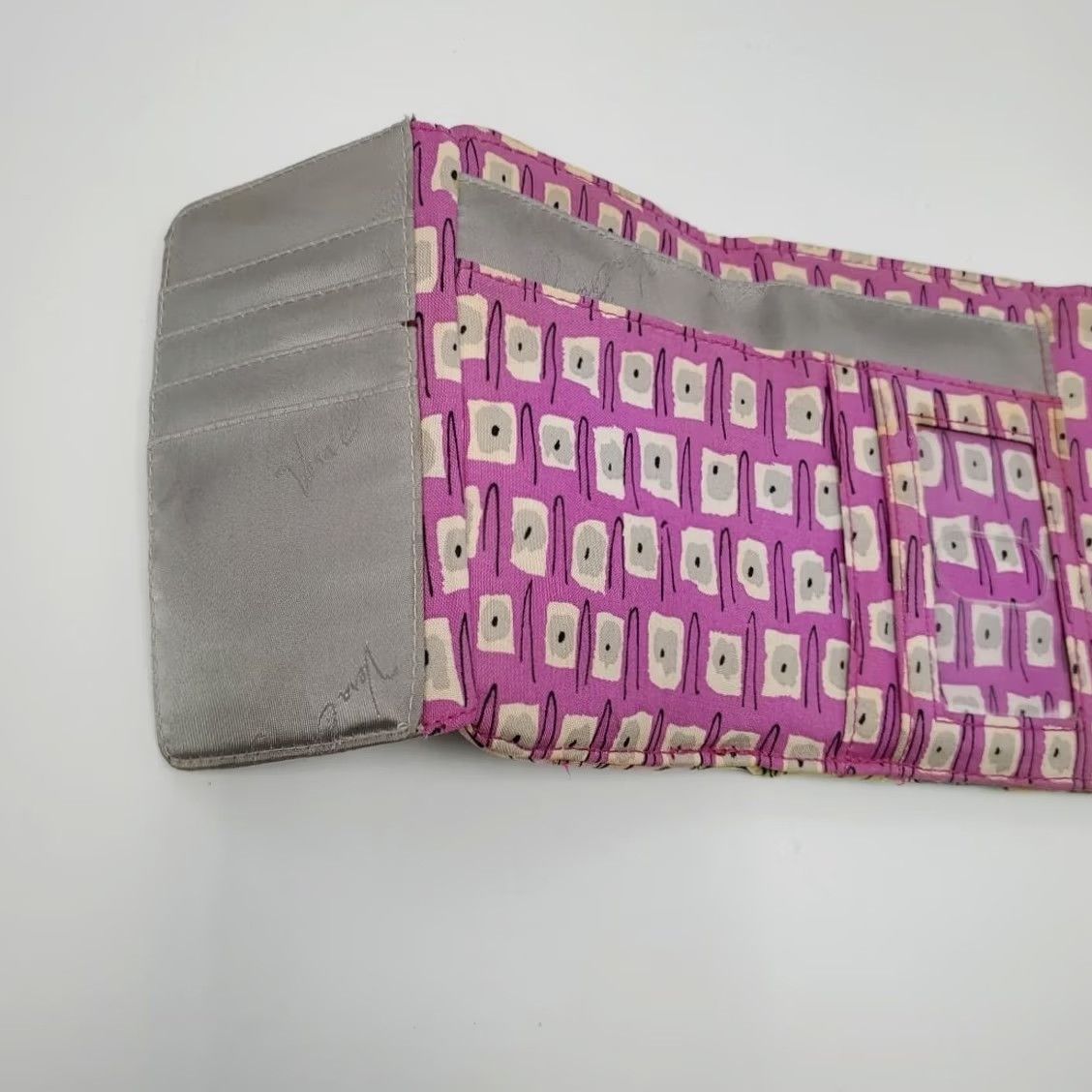 Vera Bradley Vera Bradley Trifold Wallet Watercolor Floral Cotton Quilted 3 Compartment Plus ID Slot Coin Purse Zip Wallet Womens Size ONE SIZE - 7 Thumbnail