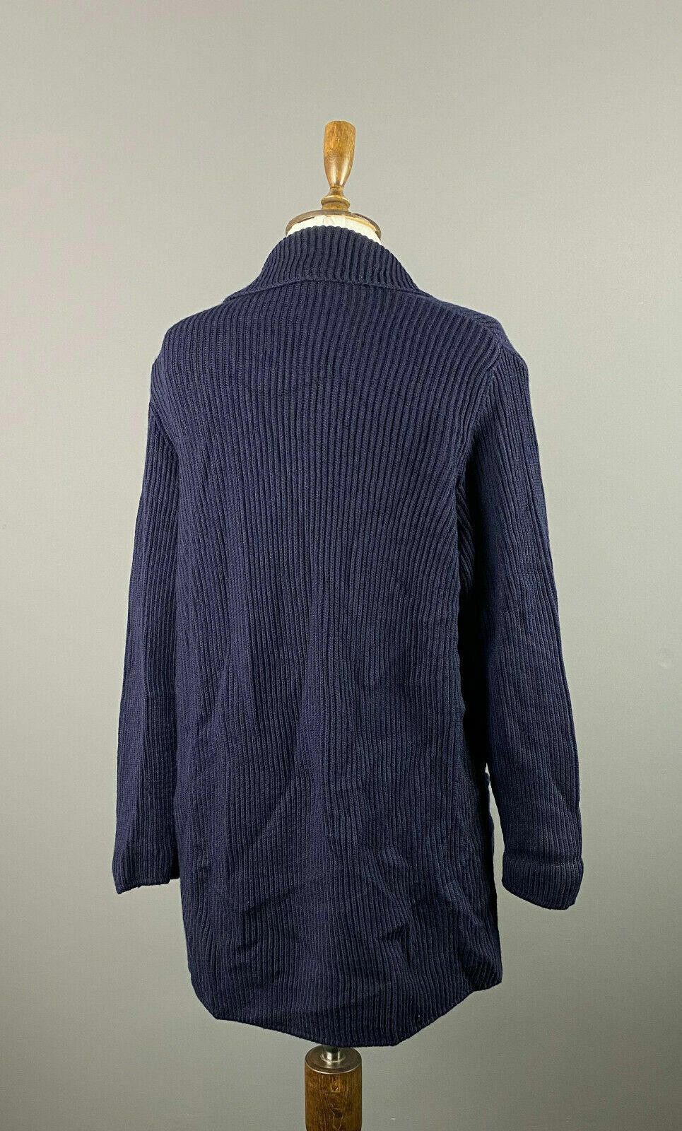 Designer Fabiana Filippi Navy Blue Wool Sweater Cardigan Size 48 Size M / US 6-8 / IT 42-44 - 4 Thumbnail